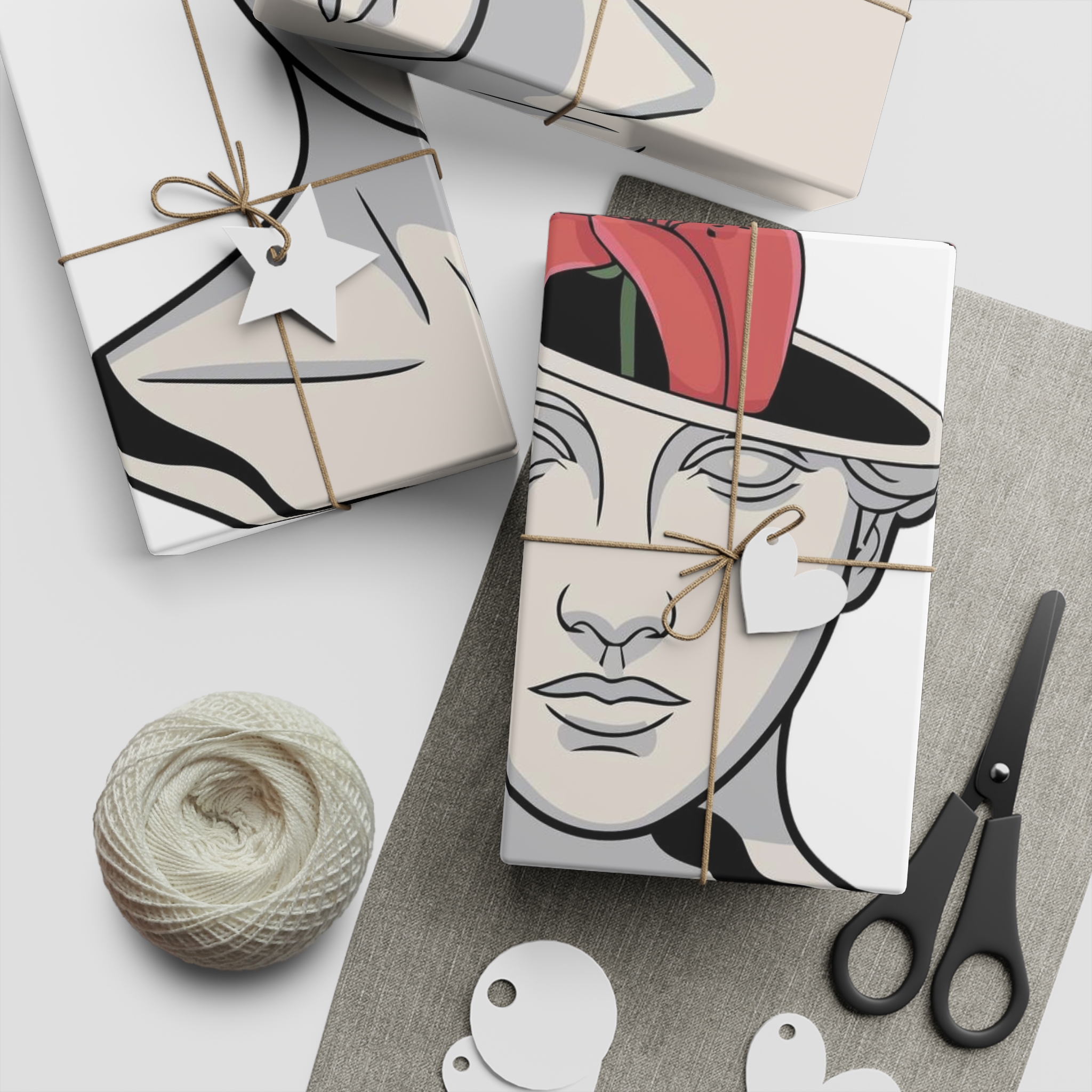 Yuri Broken Bust With Blooming Lily Gift Wrapping Paper Sheets 1pc - Image 5