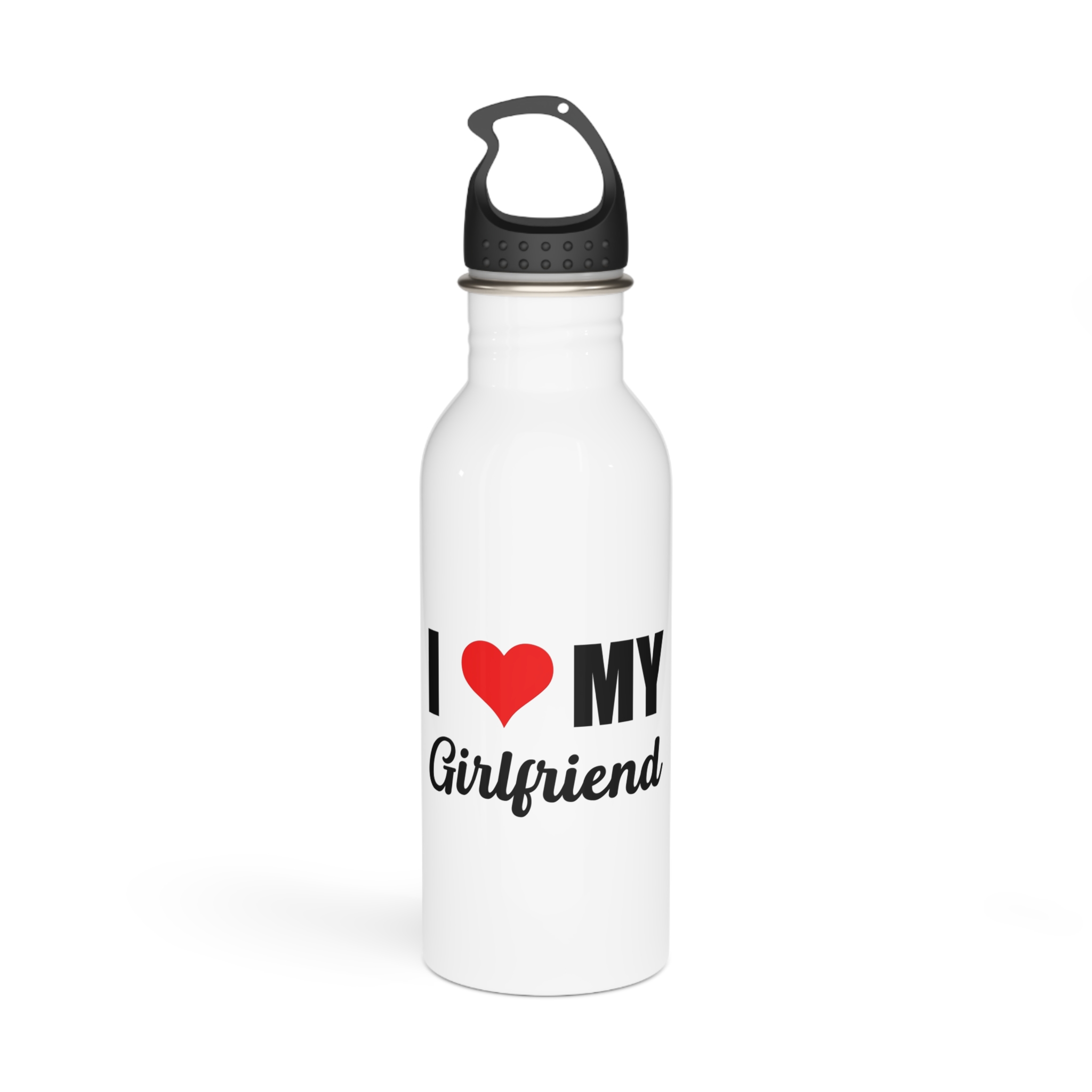 I Love My Girlfriend Valentine T Shirt Design Stainless Steel Water Bottle