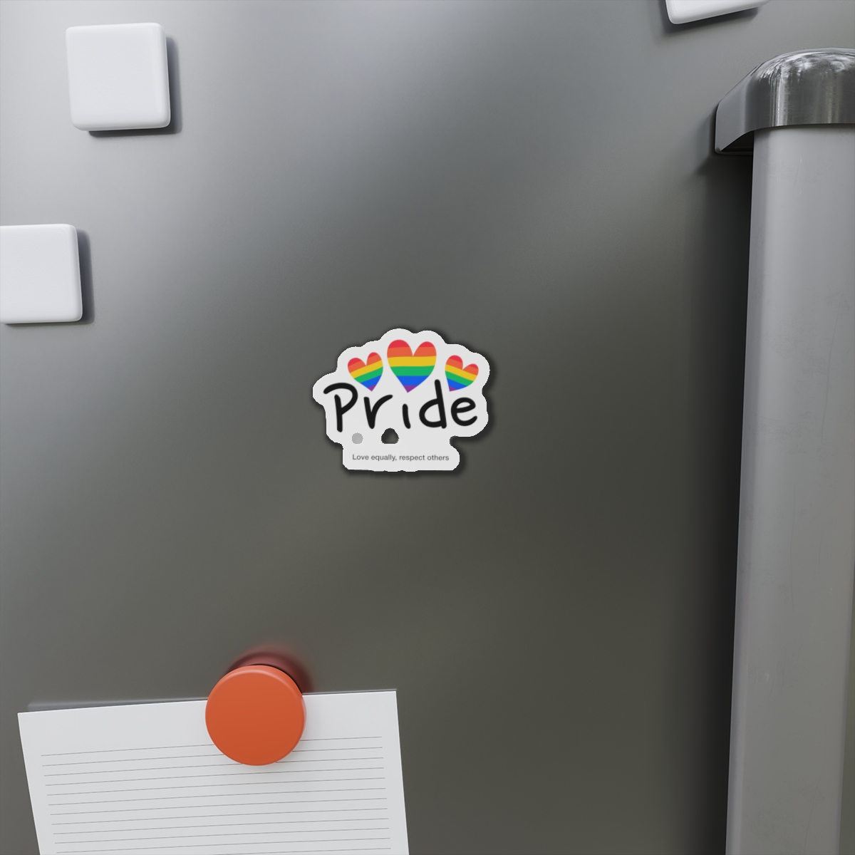 Love Letter Pride Rainbow Lettering Text Writing Pattern Freedom Love Heart Homo Colors Flag Parade(2) Die Cut Magnets - Image 5