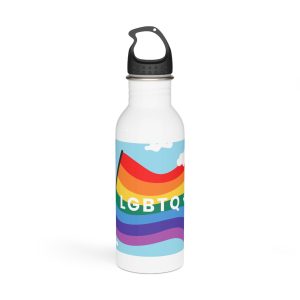 Rainbow Flag Banner Template Lgbtq Rights Stainless Steel Water Bottle