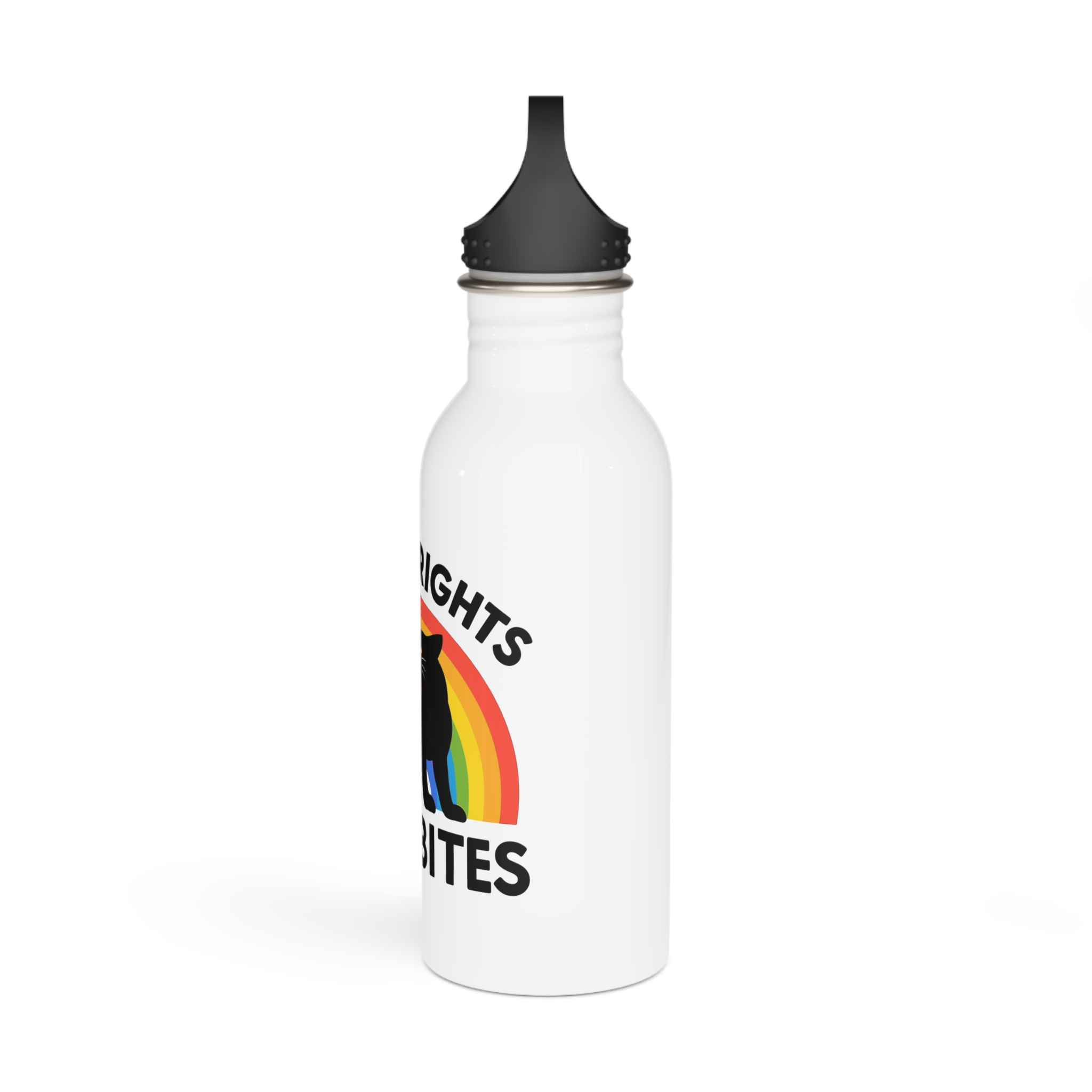 Comfort Colors Equal Rights I Bites Rainbow Cat Stainless Steel Water Bottle - Image 4