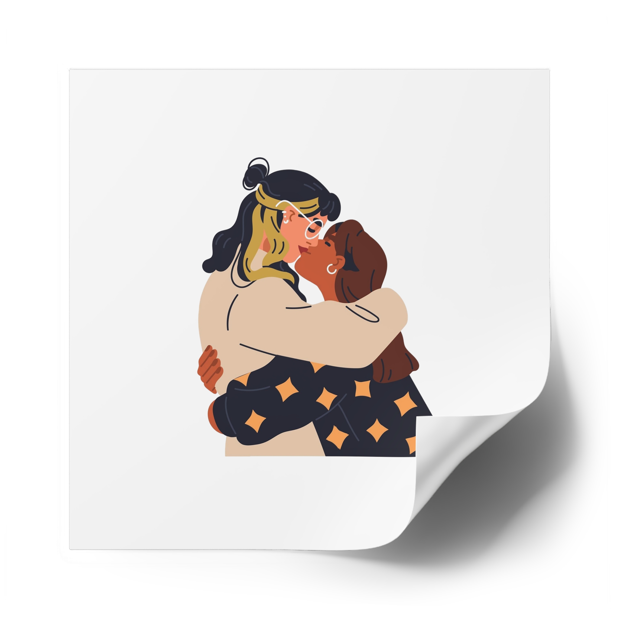 Lesbian Love Couple Kissing Hugging Lgbt Women Embracing Together With Passion Modern Young Homosexual Girlfriends Lgbtq Lovers Valentines Flat Vector Illustration Isolated White Background Laminate... - Image 50