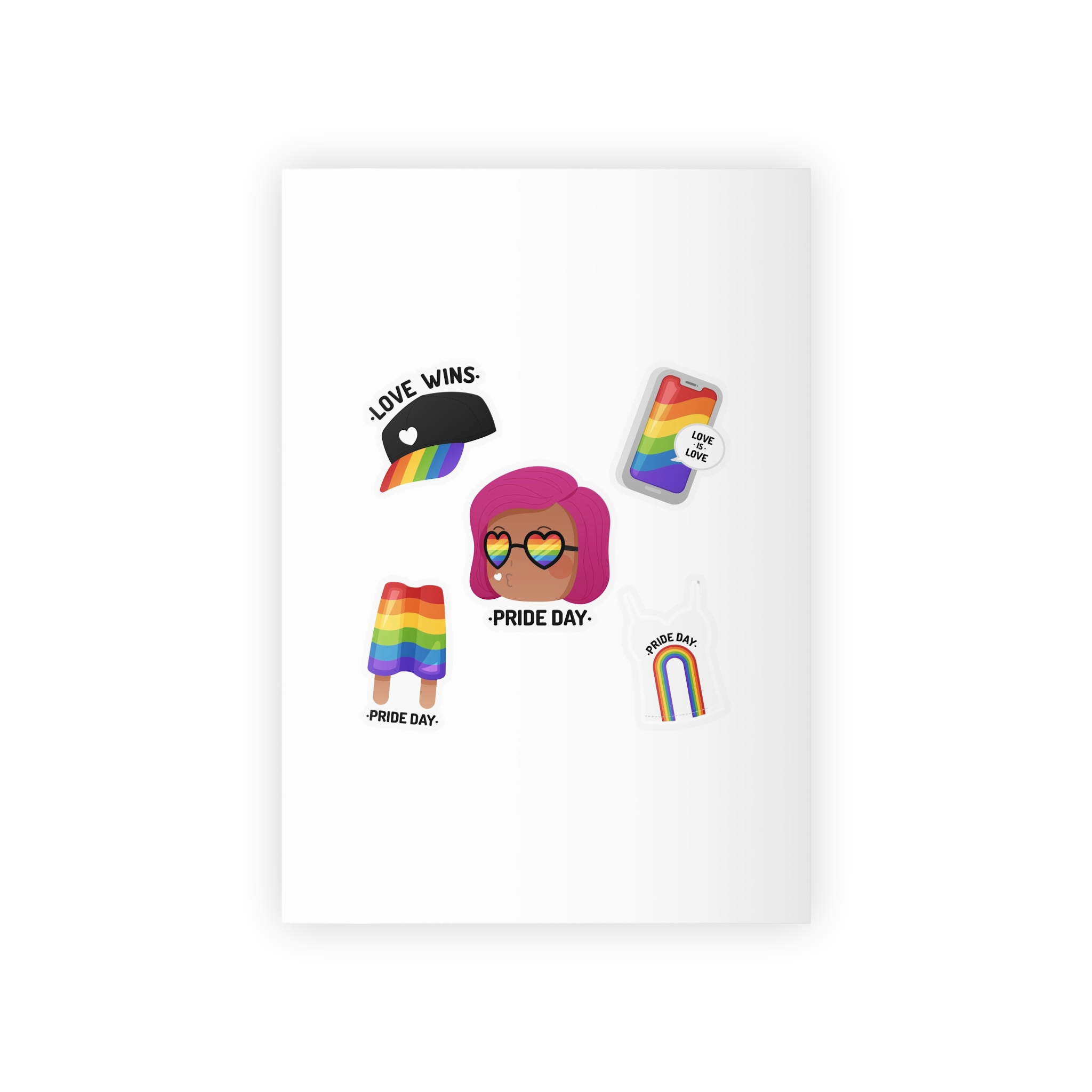 Flat Pride Day Badge Collection Gift Wrapping Paper Rolls 1pc