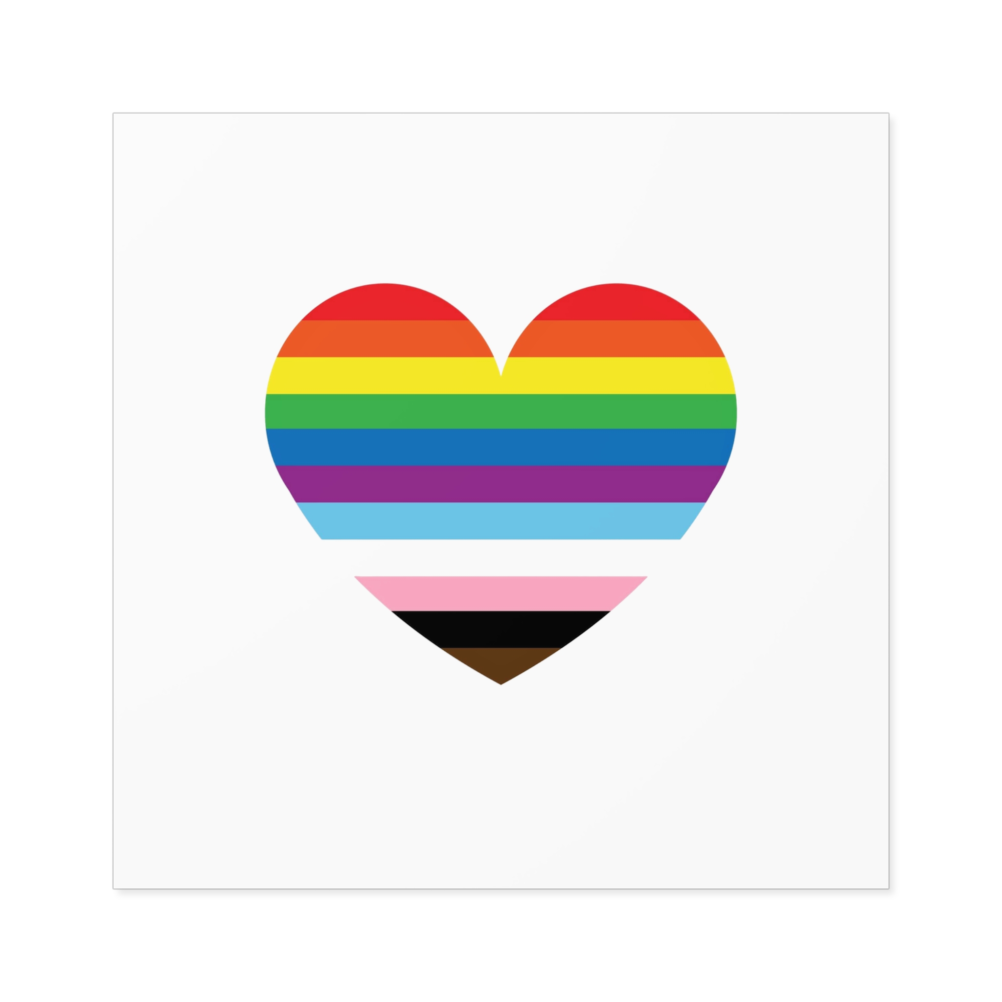 Progress Pride Flag Heart Symbol Love Inclusion Laminate Stickers Square - Image 73