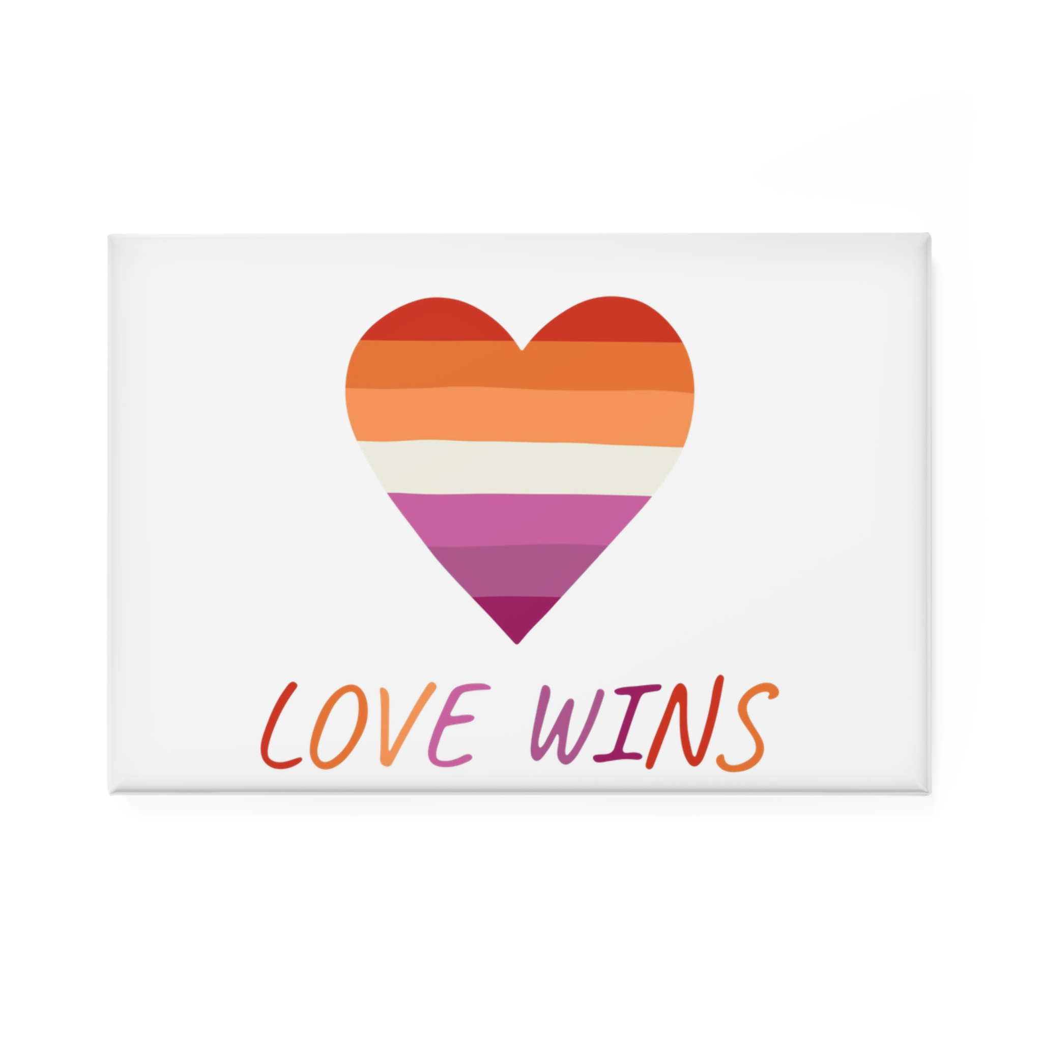 Colorful Heart Shape Lesbian Pride Flag Happy Pride Day Lgbtqia Community Pride Month Vector Hand Drawn Doodle Posters Stickers Logo Cards (1) Button Magnet Rectangle 1 And 10 Pcs - Image 5
