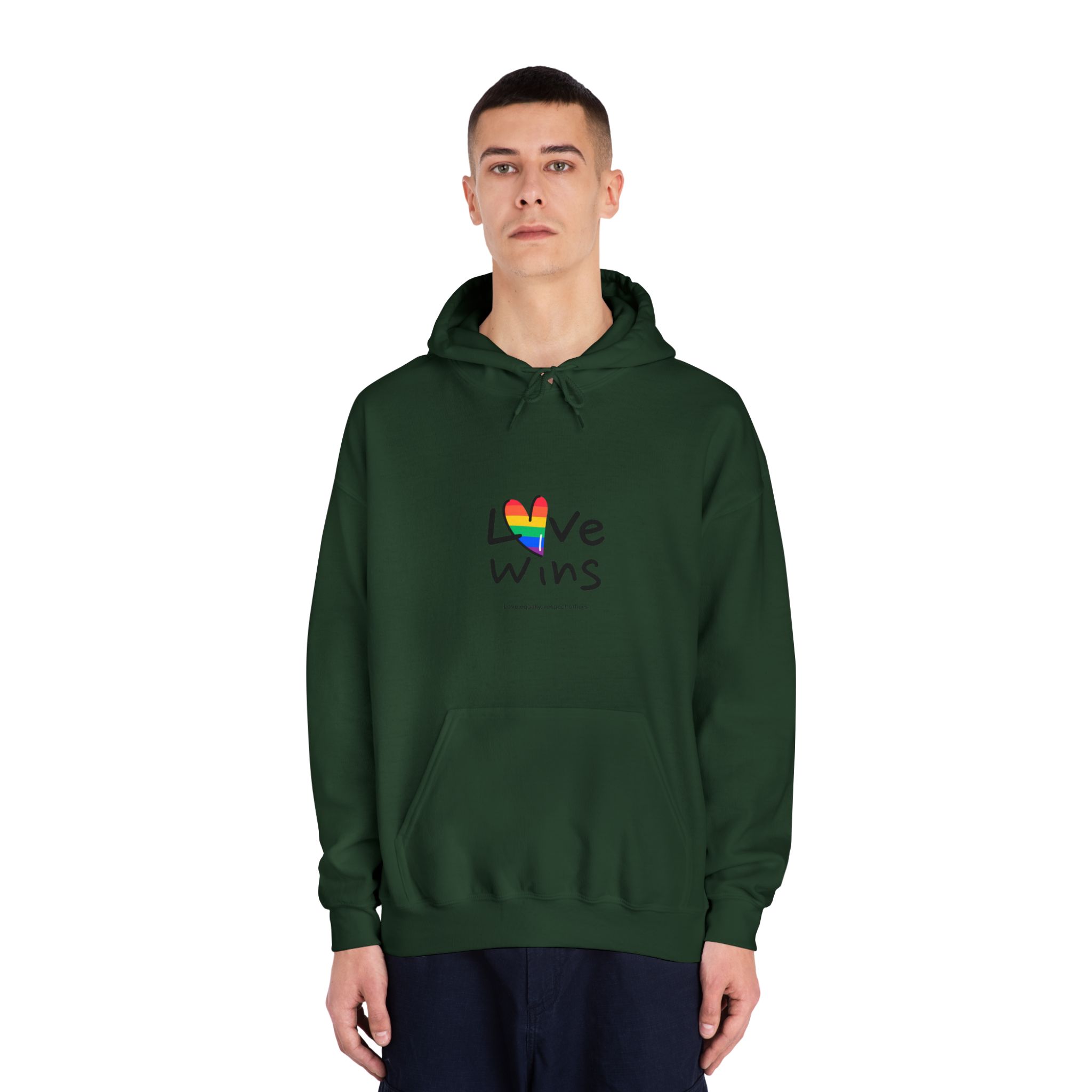 Love Letter Pride Rainbow Lettering Text Writing Pattern Freedom Love Heart Homo Colors Flag Parade(2) (1) Unisex Dryblend Hooded Sweatshirt - Image 23