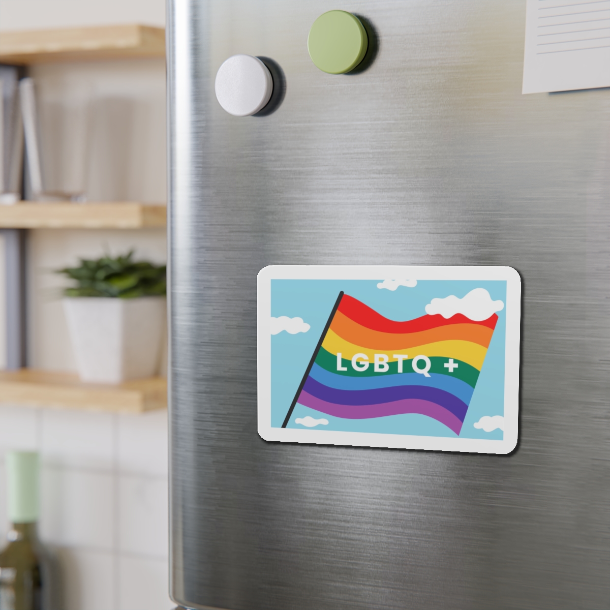 Rainbow Flag Banner Template Lgbtq Rights Die Cut Magnets - Image 12