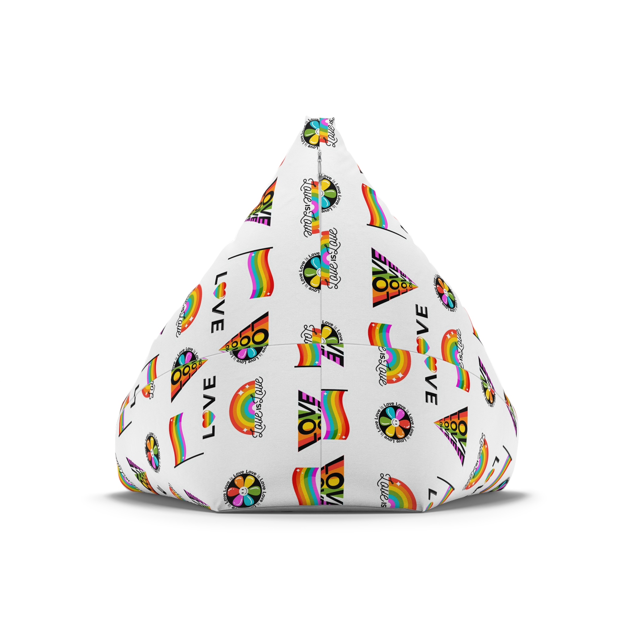 Pride Day Badges With Flag Bean Bag Chair Cover - Image 6