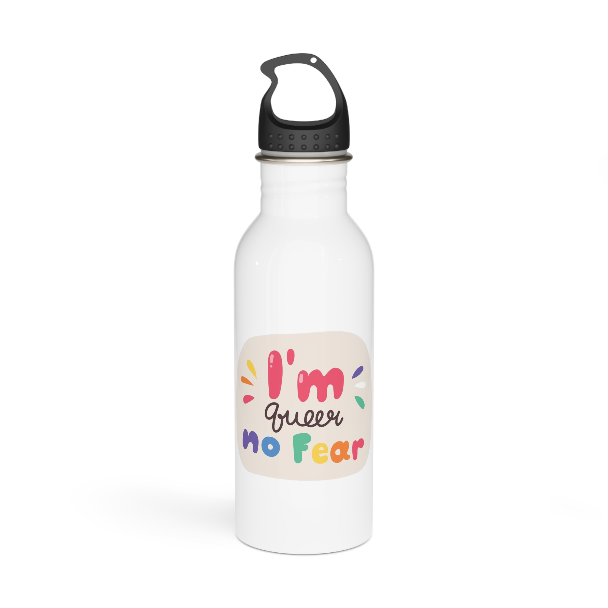 Lgbt Sticker Pack White Background Lgbtq Set Symbol Lgbt Pride Community Rainbow Elements Vector Hand Draw Illustration Hand Drawn Lettering(3) Stainless Steel Water Bottle