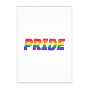 Word Pride Rainbow Lgbtq Gay Flag Colors Lettering Lgbt Month Pencil Crayon Textured Isolated Gift Wrapping Paper Sheets 1pc