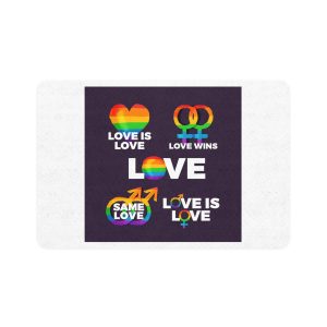Colorful Pride Day Labels Pet Food Mat 12x18