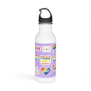 Pride Month Stickers Lgbtq Rainbow Flag Cute Flat Illustrations Stainless Steel Water Bottle