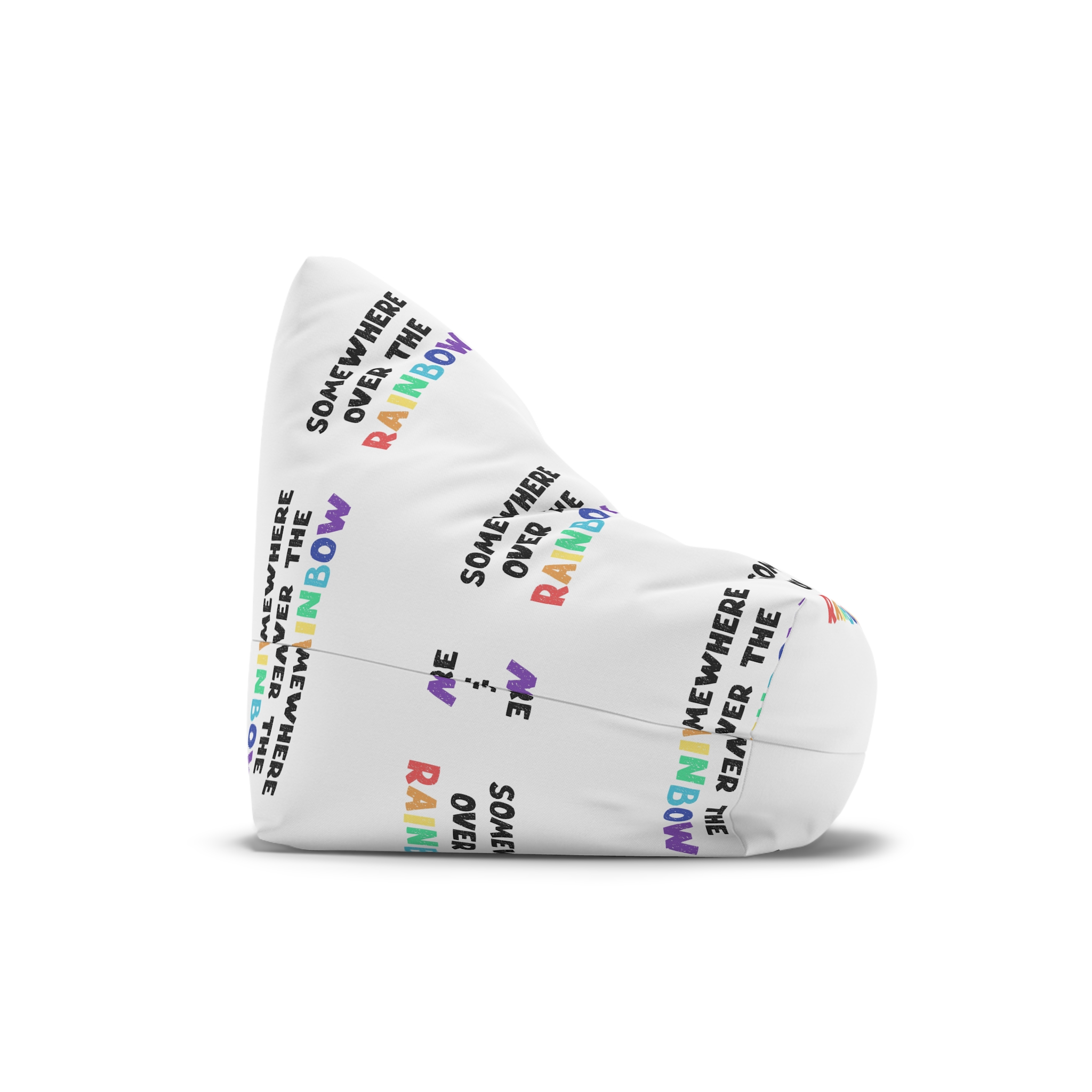 Vector Illustration With Hand Drawn Lettering Rainbow Bean Bag Chair Cover - Image 3