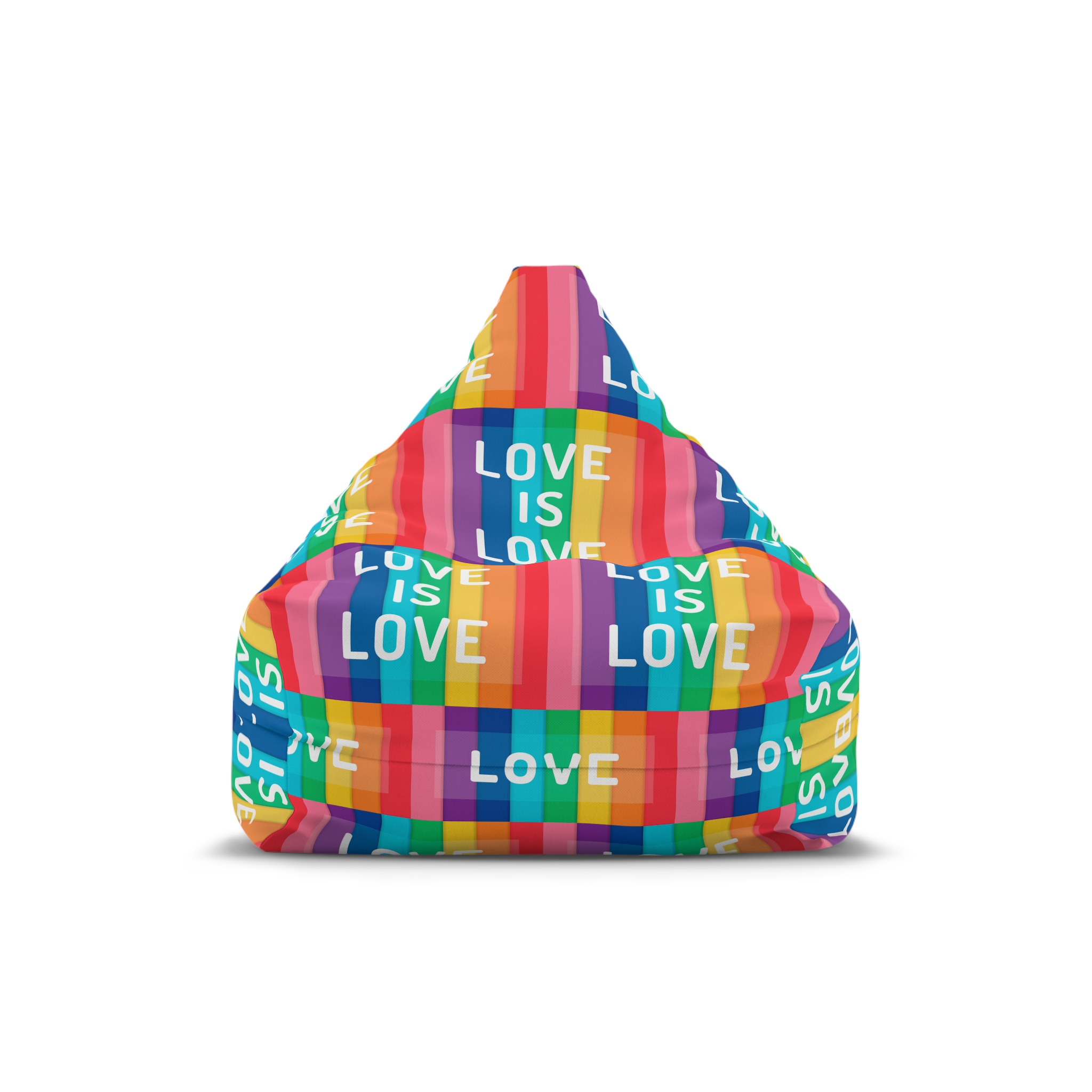 Rainbow Colored Background With Love Is Love Concept Pride Month Bean Bag Chair Cover