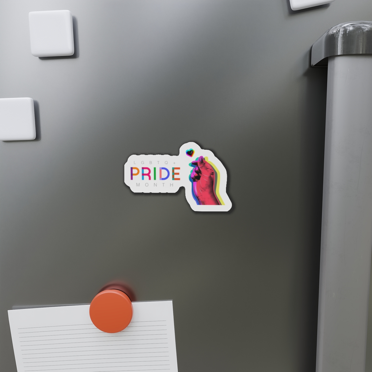 Pride Month Lgbtq Banner Gay Pride Month Rainbow Color Flat Design Hand Together Love Sign Typography Die Cut Magnets - Image 8