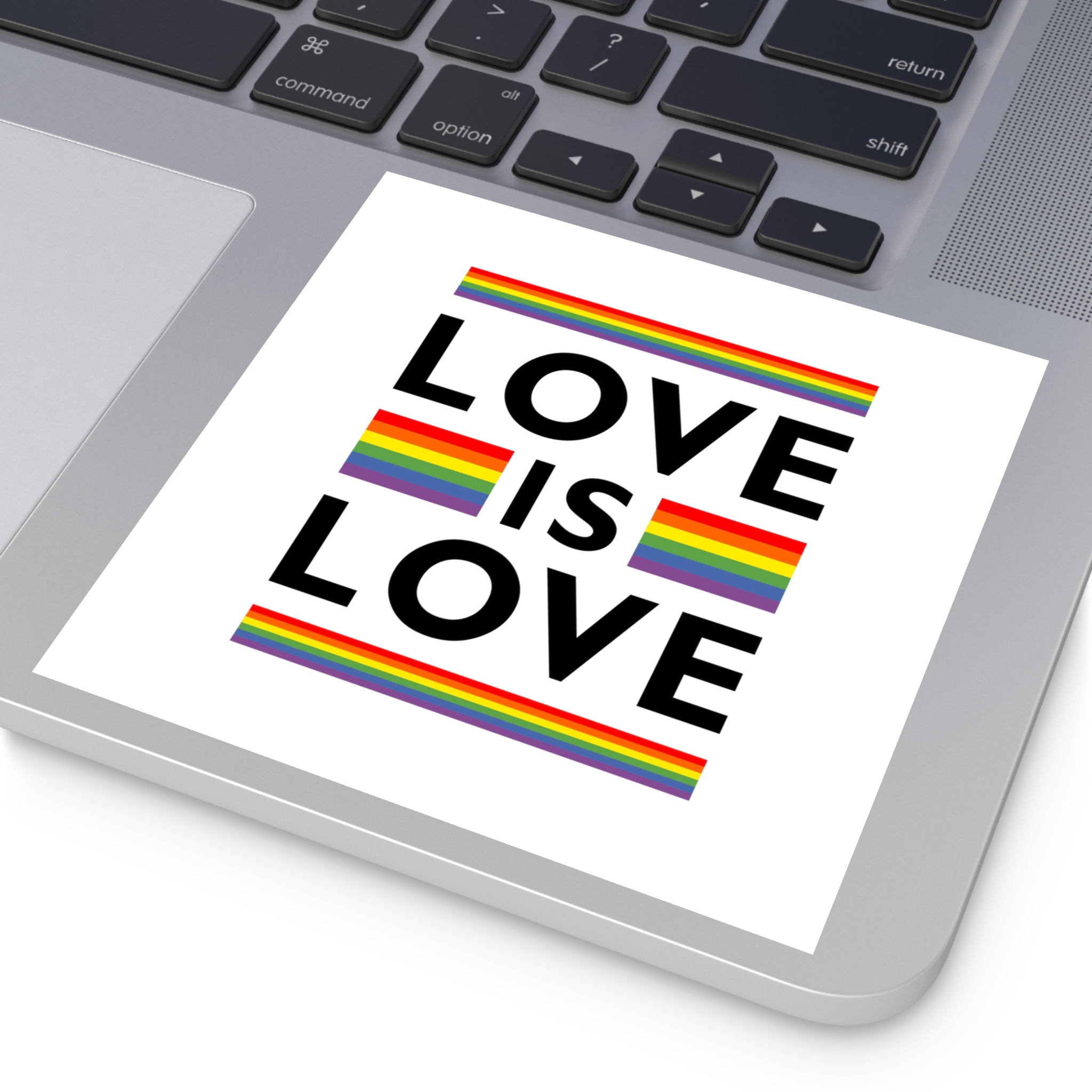 Love Is Love Lgbt Flag Symbol Pride Month Symbol Laminate Stickers Square - Image 35