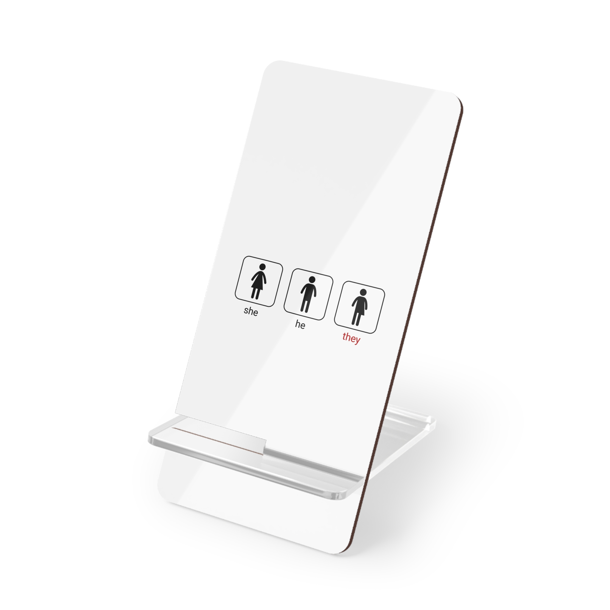 Gender Neutral Toilet Sign Concept Set Word They Written With Red Marker Male Female Unisex Mobile Display Stand For Smartphones