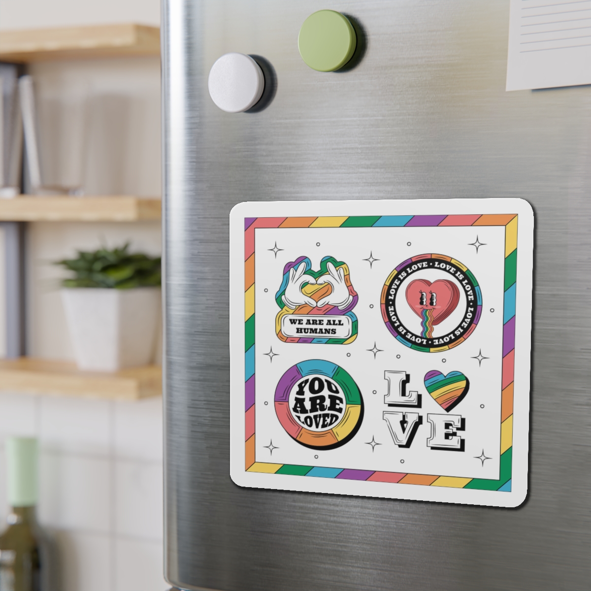 Hand Drawn Labels Collection Pride Month Celebration Die Cut Magnets - Image 15