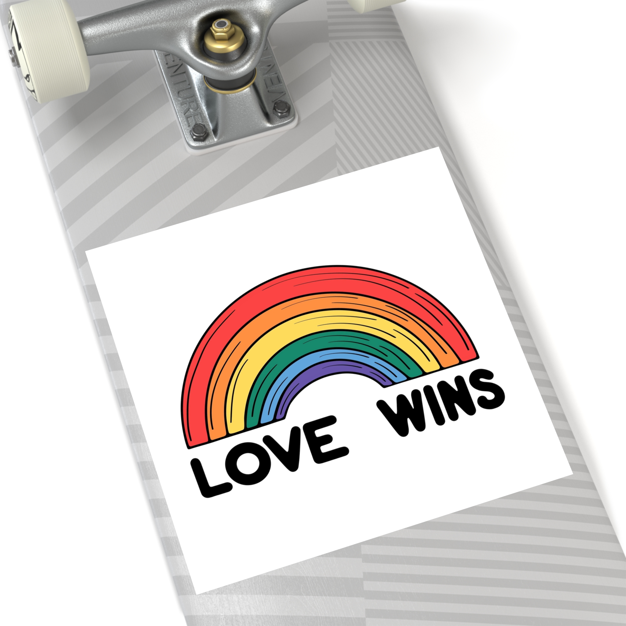 Love Wins Rainbow Pride Illustration Laminate Stickers Square - Image 60