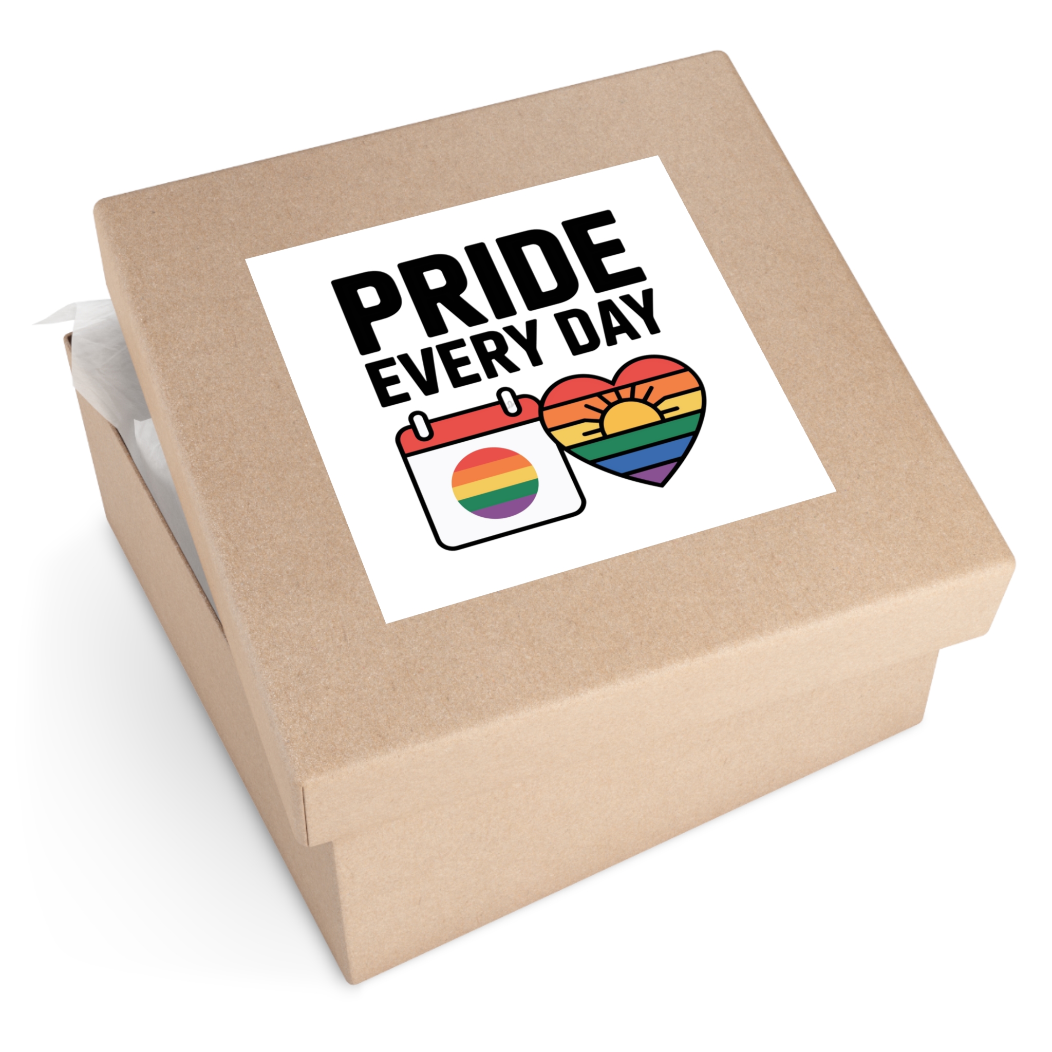 Pride Every Day T Shirt Design Isolated White Background Laminate Stickers Square - Image 51