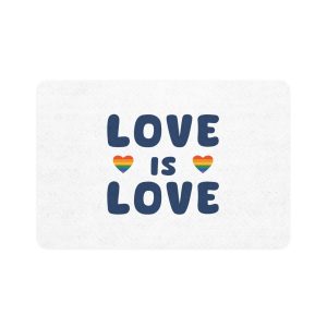 Vector Illustration With Text Love Is Love With Rainbow Heart Symbols Representing Lgbtq Gay Pride Pet Food Mat 12x18