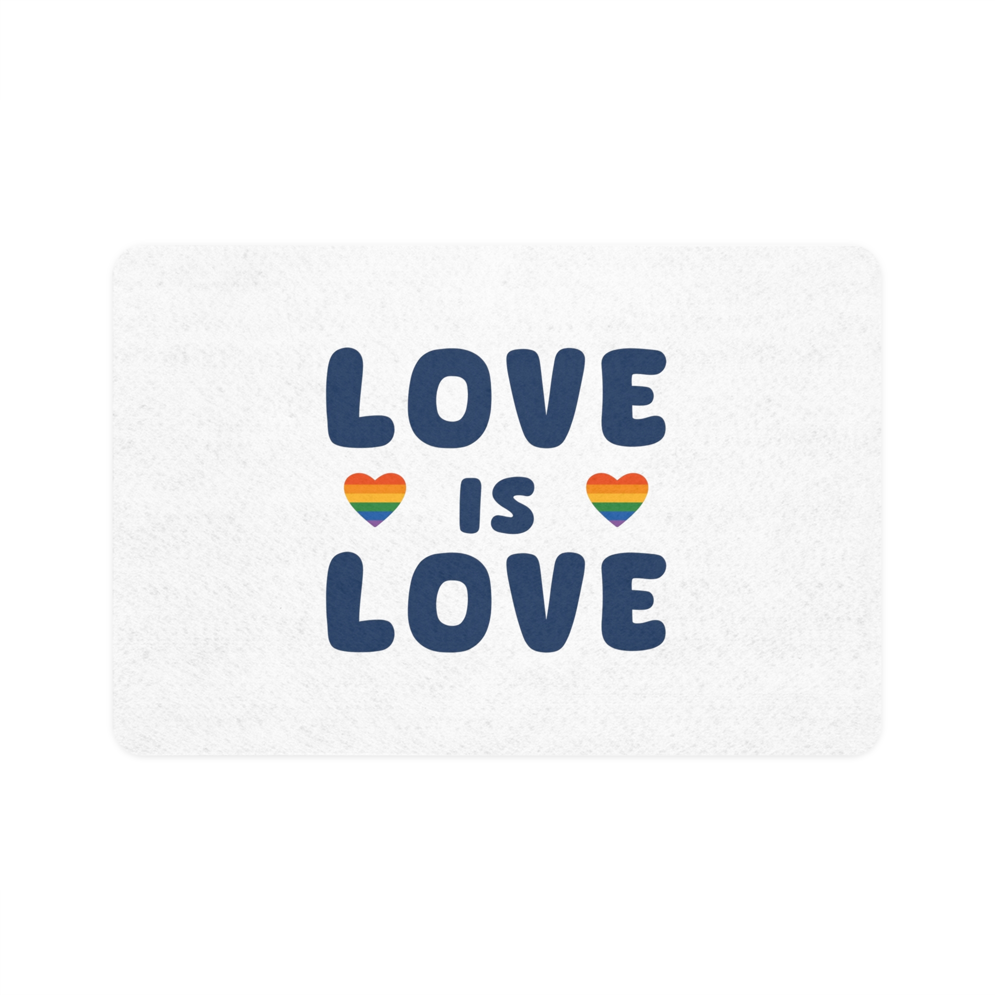 Vector Illustration With Text Love Is Love With Rainbow Heart Symbols Representing Lgbtq Gay Pride Pet Food Mat 12x18