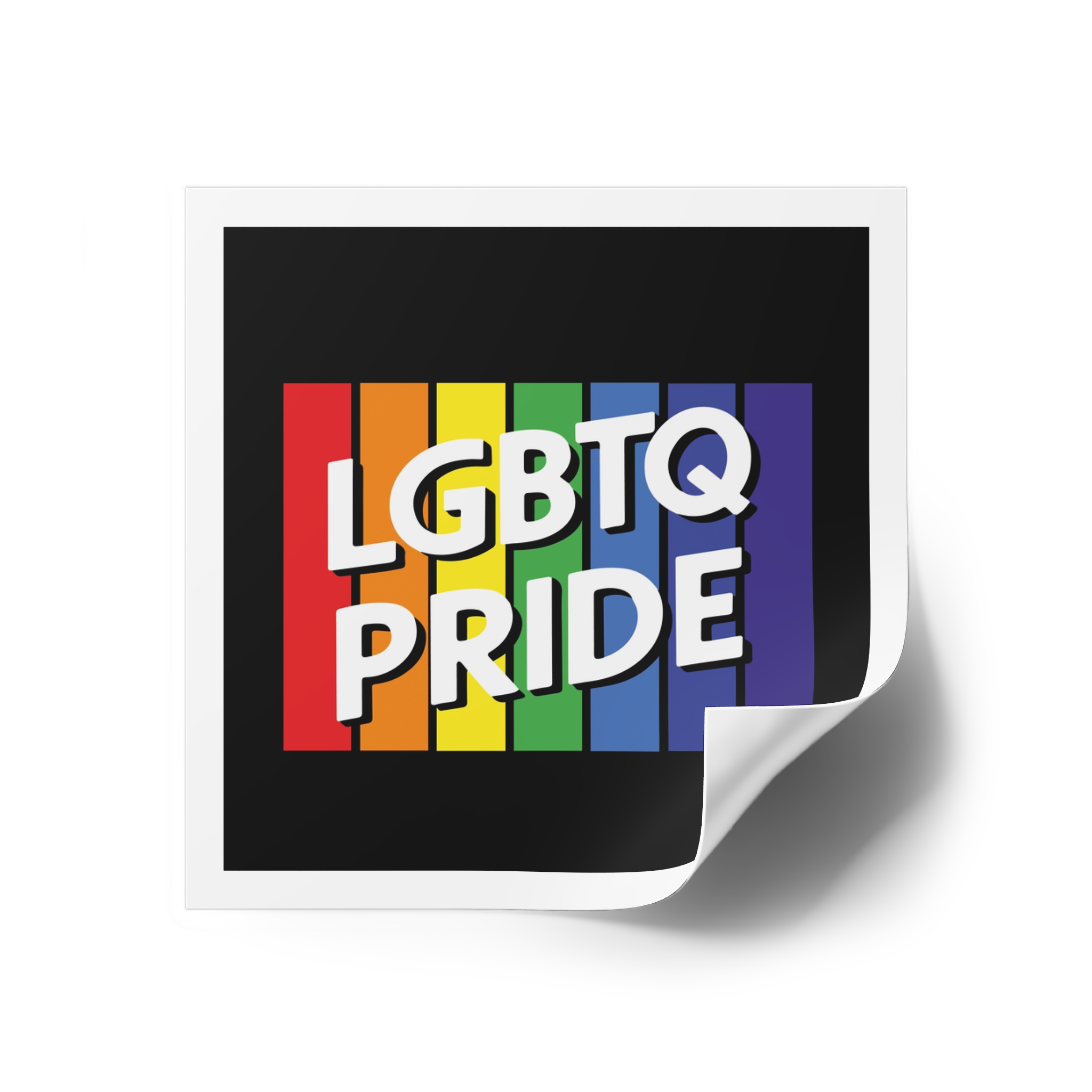 Rainbow Colored Sign That Says Rainbow Pride Pride Laminate Stickers Square - Image 26