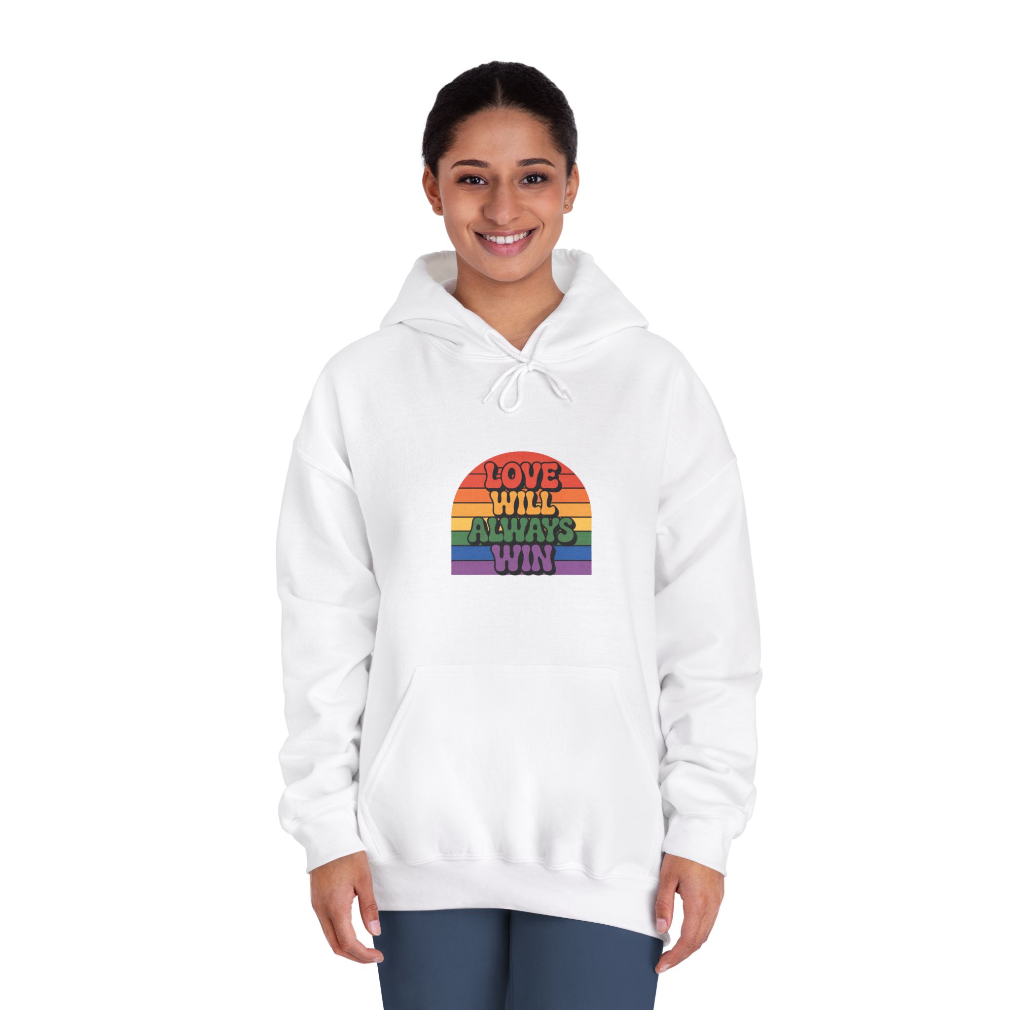 Love Will Always Win Pride Celebration Unisex Dryblend Hooded Sweatshirt - Image 4