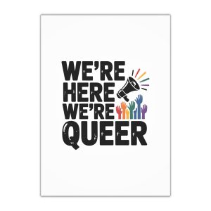 Were Here Were Queer T Shirt Design Isolated White Background Gift Wrapping Paper Sheets 1pc