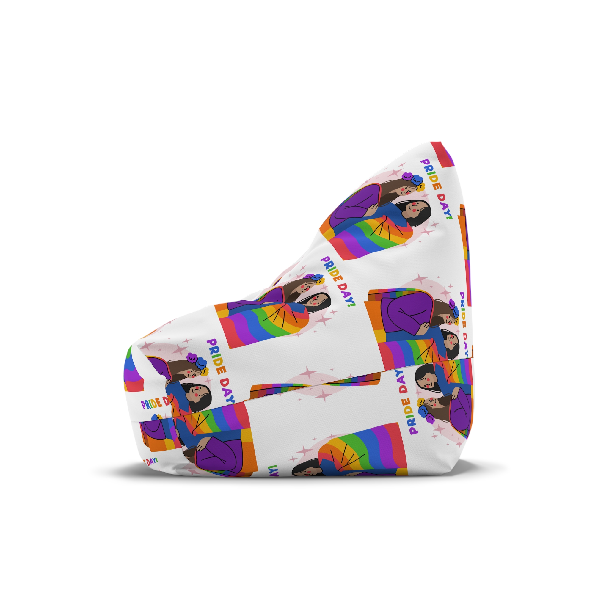 Hand Drawn Pride Day Illustration Bean Bag Chair Cover - Image 4