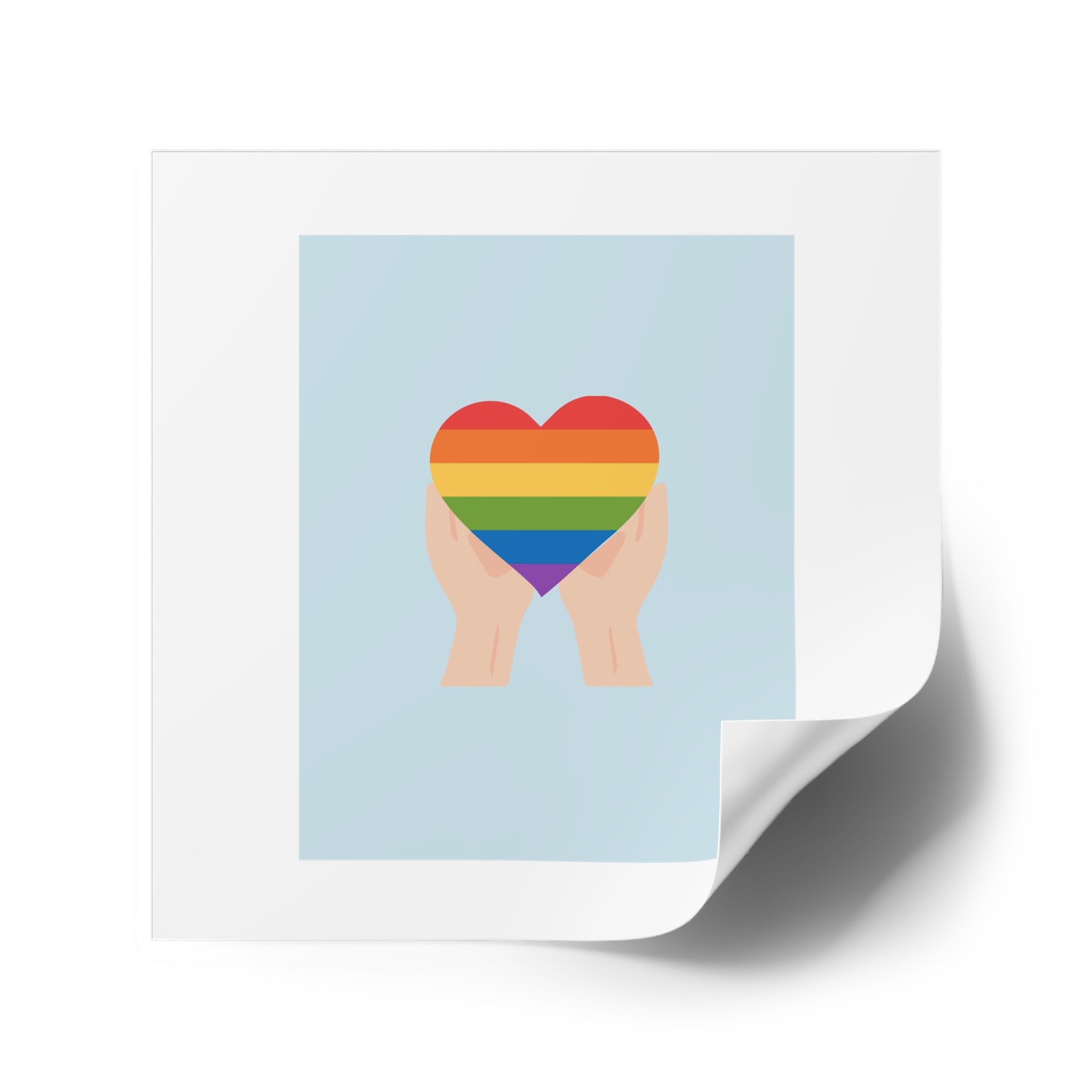Pride Lgbt Card Support Love Poster That Says Rainbow Heart It Laminate Stickers Square - Image 74