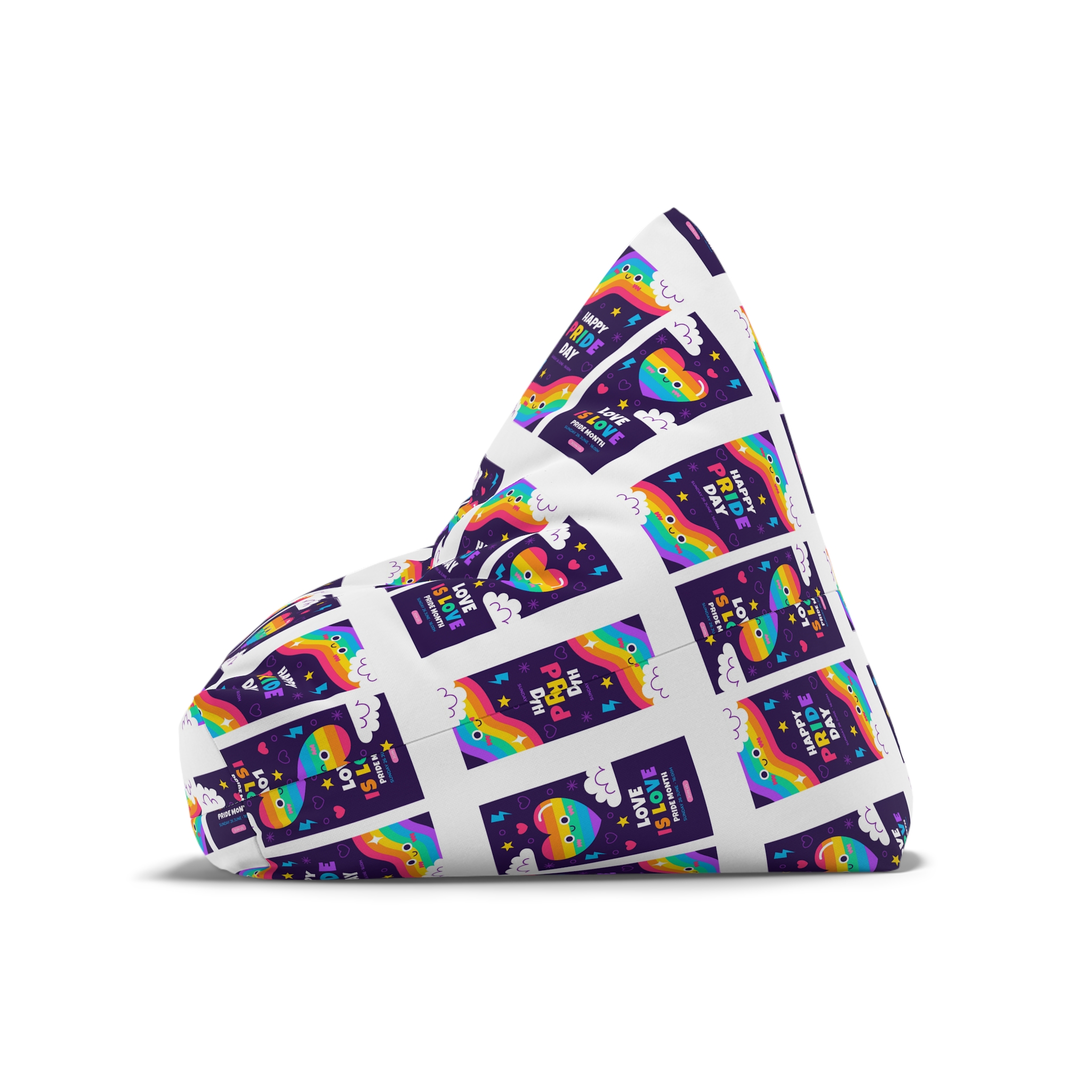 Flat Pride Month Vertical Banners Collection Bean Bag Chair Cover - Image 8