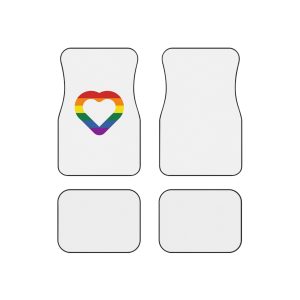 Pride Flag Heart Shape Icon Isolated White Background Lgbt Love Modern Sign Vector Illustration Car Mats Set Of 4