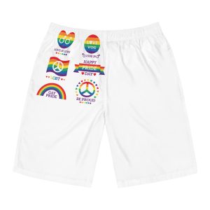 Pride Day Badges Illustration Set Mens Board Shorts Aop