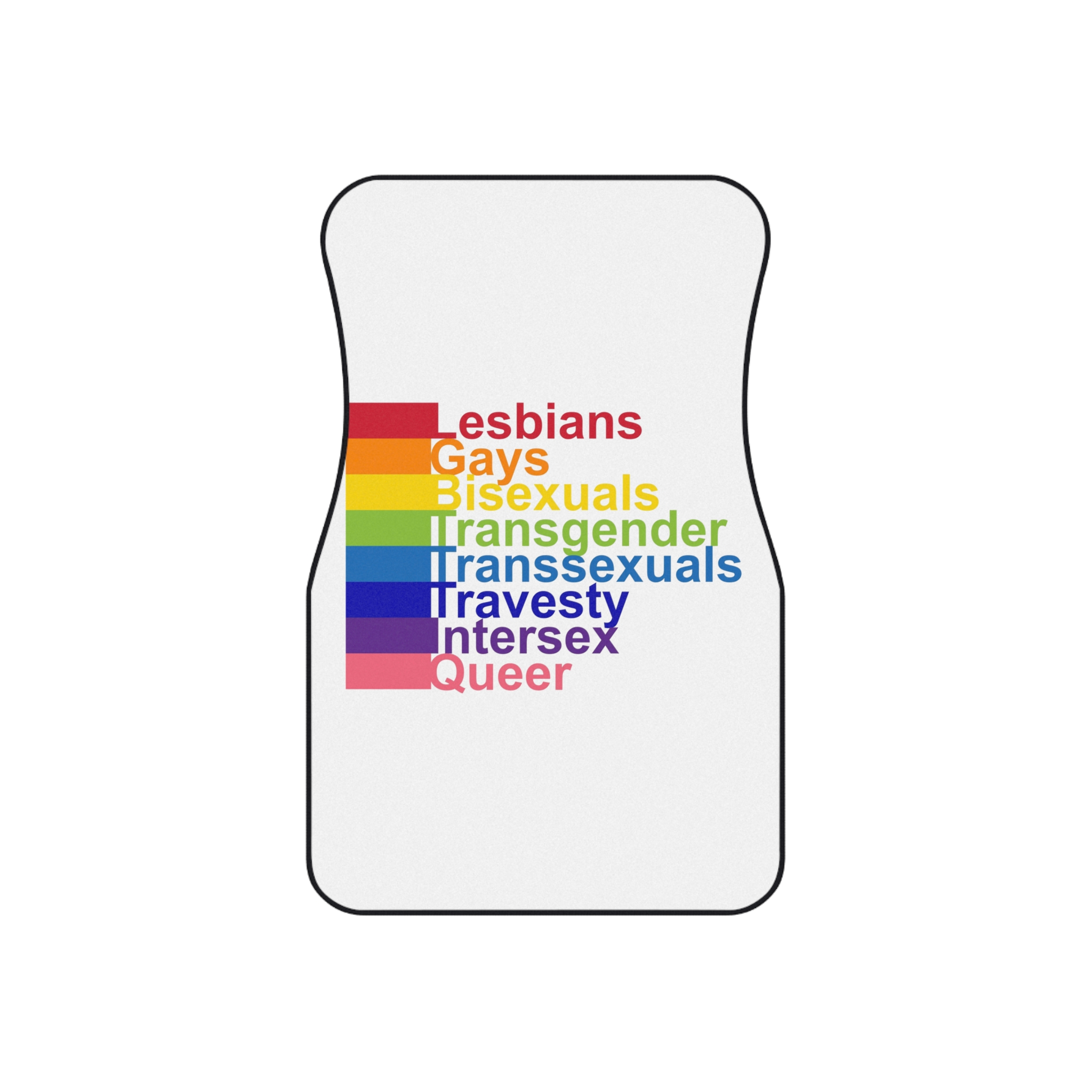 Lgbt Concept Motivating Phrase Colors Rainbow Decoding Abbreviations Lgbt Lesbian Gay Bisexual Transgender Transsexual Travesty Intersex Queer Car Mats Set Of 4 - Image 2