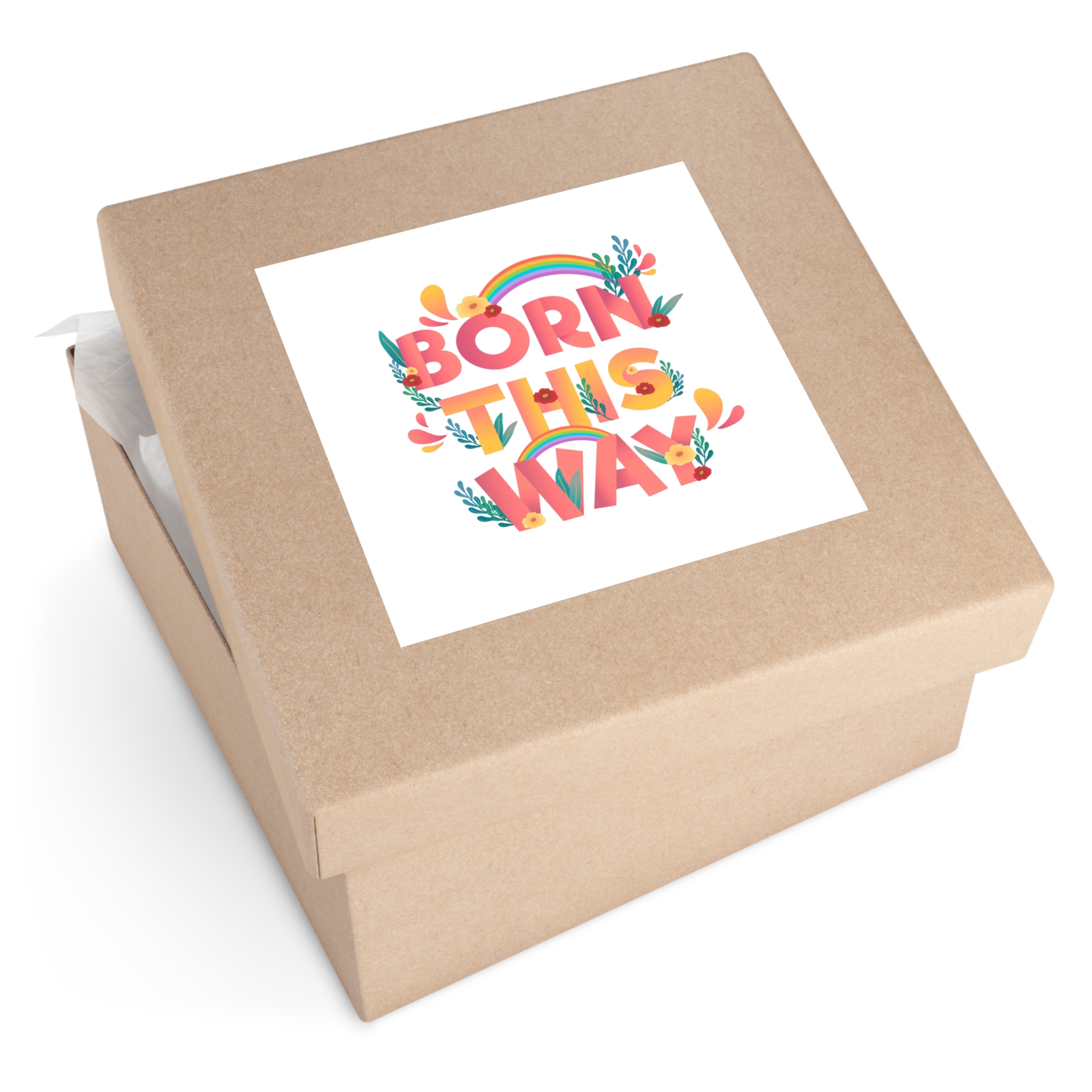 Pride Day Positive Lettering Design Laminate Stickers Square - Image 63