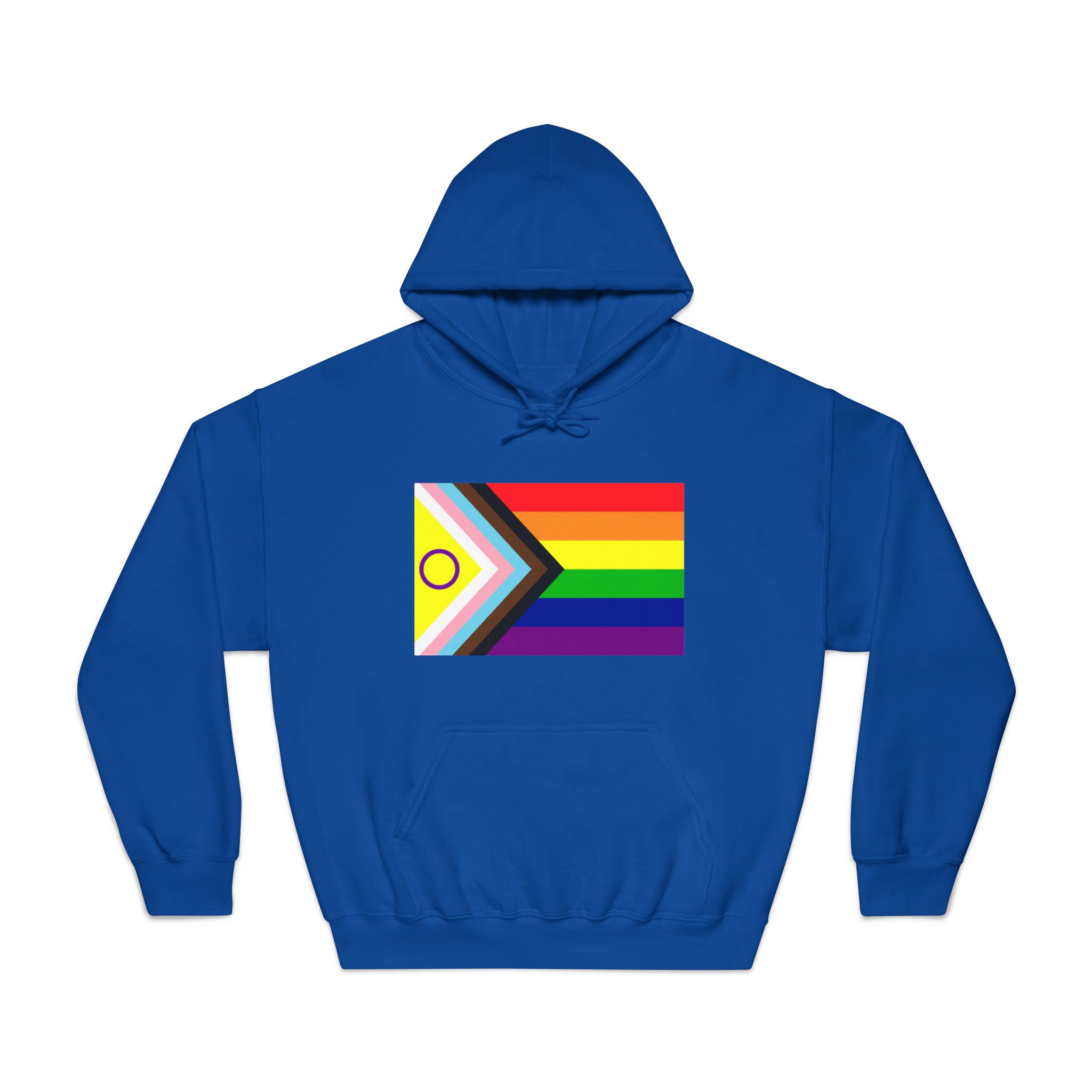 Lgbtq Pride Flag New Lgbtq Pride Flag Vector Updated Intersex Inclusive Progress Pride Flag Unisex Dryblend Hooded Sweatshirt - Image 25