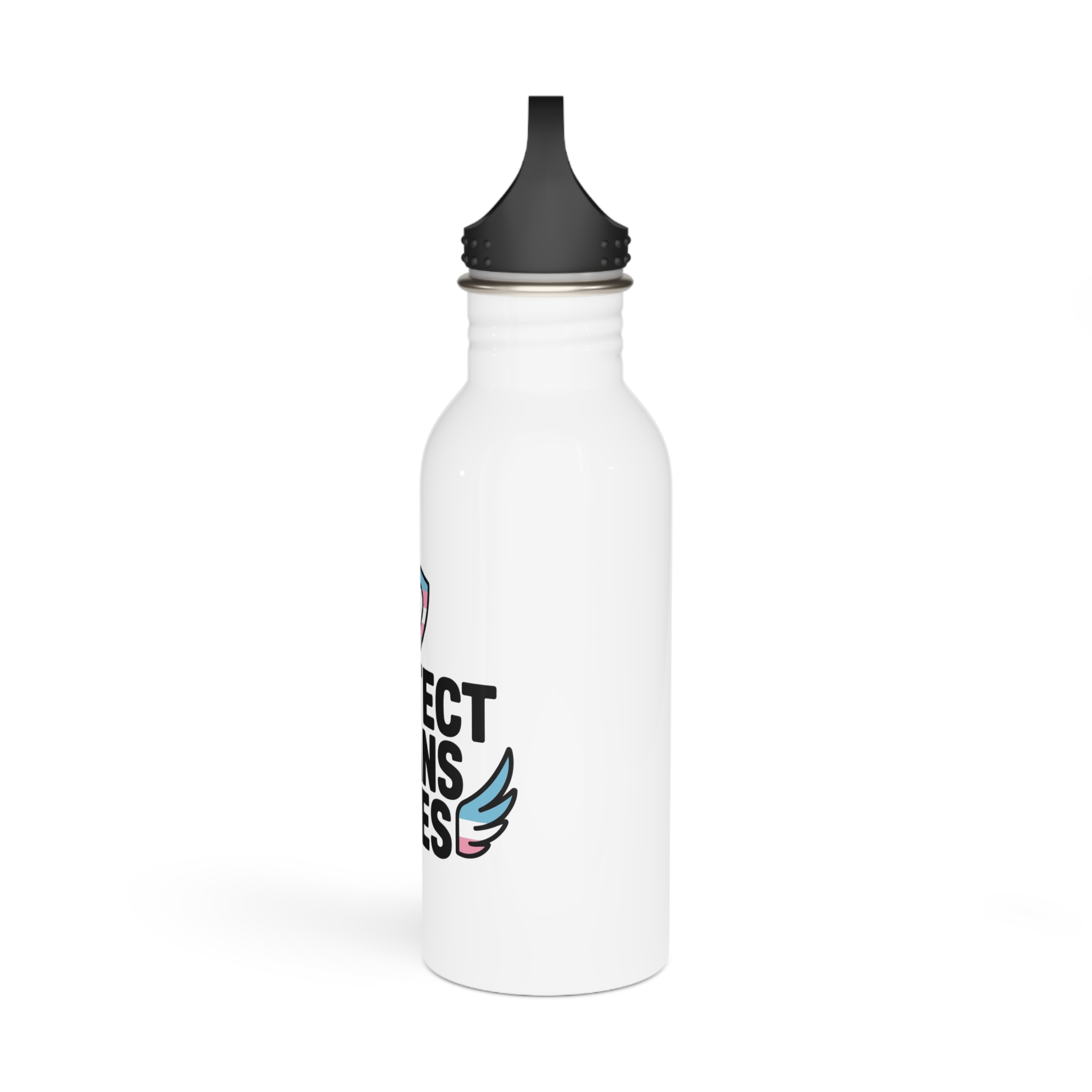 Protect Trans Lives T Shirt Design Isolated White Background Stainless Steel Water Bottle - Image 4