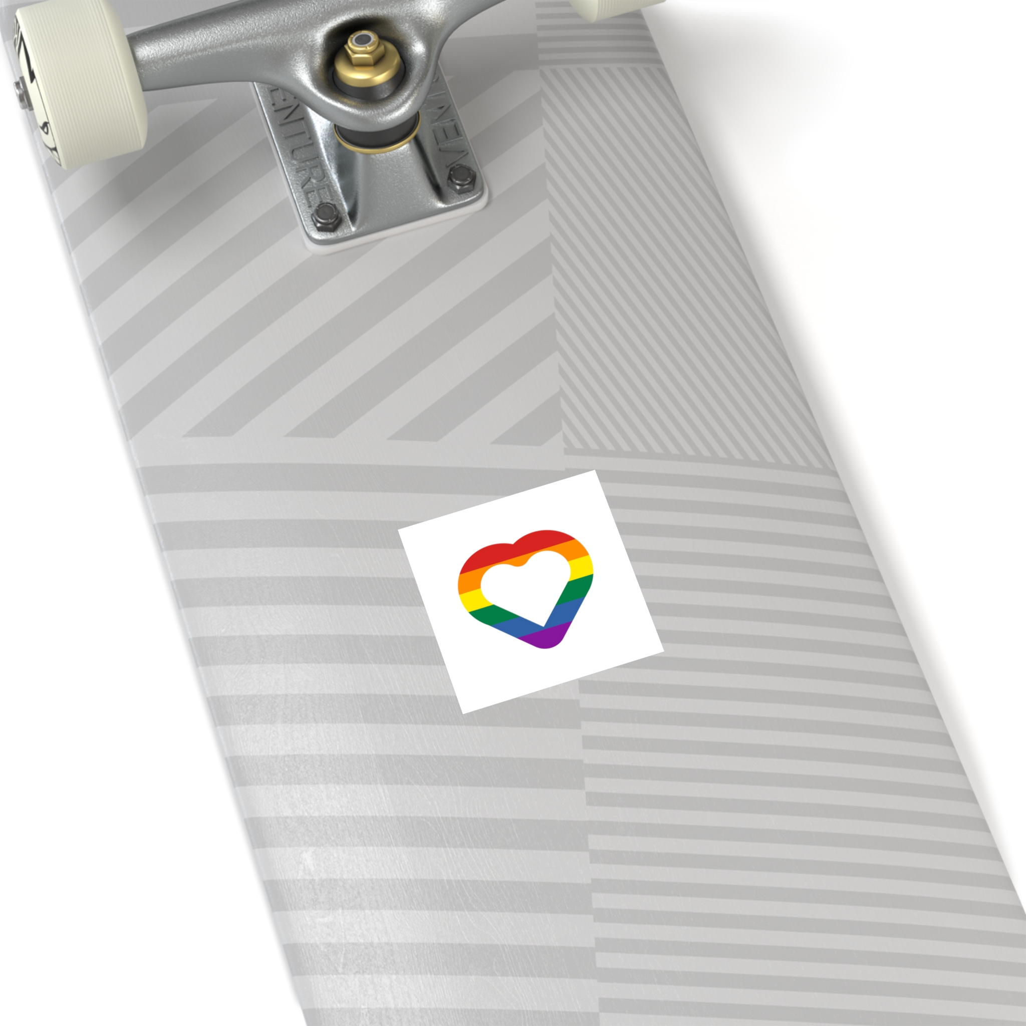 Pride Flag Heart Shape Icon Isolated White Background Lgbt Love Modern Sign Vector Illustration Laminate Stickers Square - Image 16