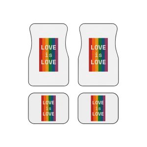 Rainbow With Love Is Love Concept Pride Month Car Mats Set Of 4