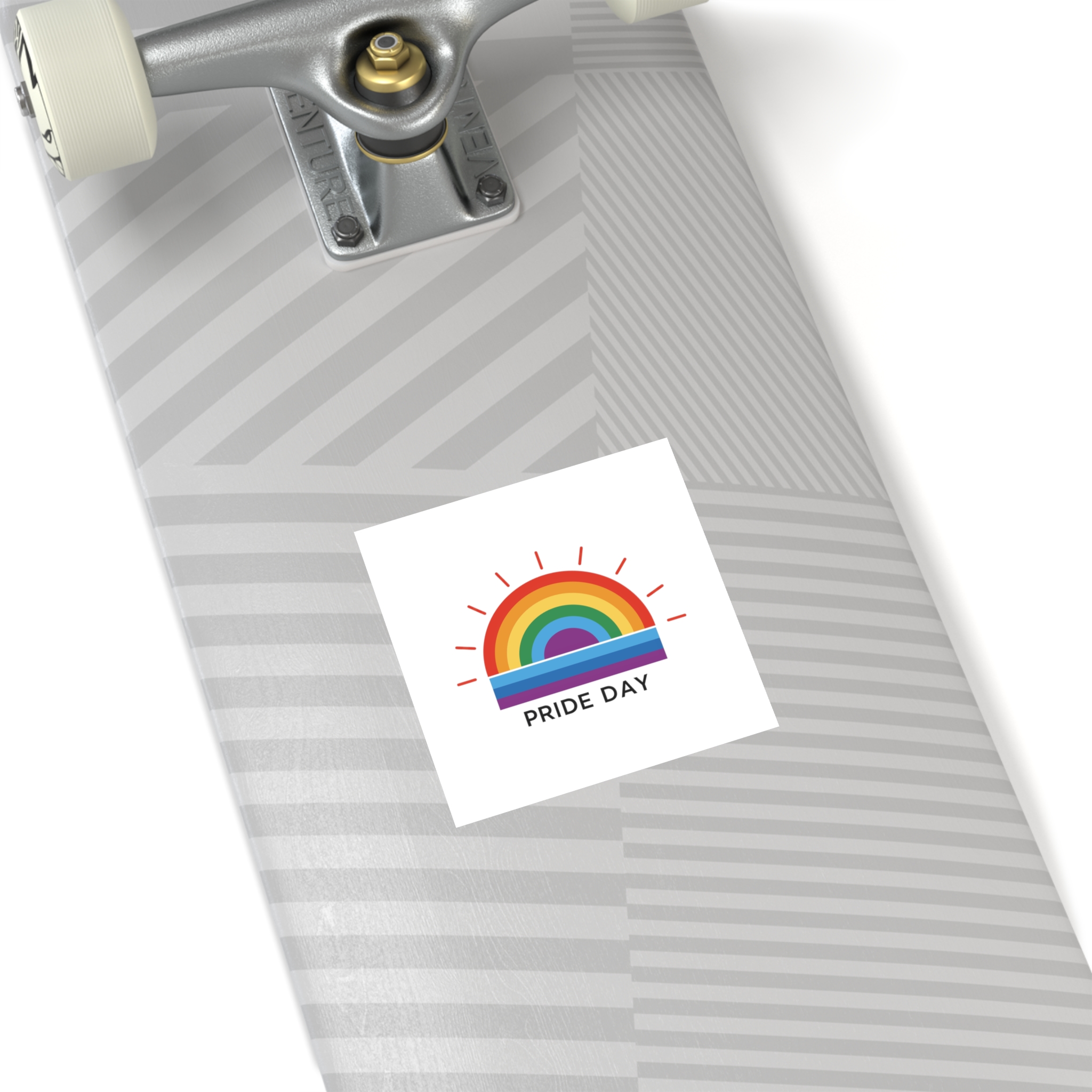 Rainbow Pride Day Celebration Illustration With Colorful Sunburst Design Lgbtq Support Awareness Laminate Stickers Square - Image 28