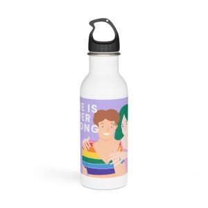 Lgbtq Gay Couple Banner Template Pride Month Stainless Steel Water Bottle