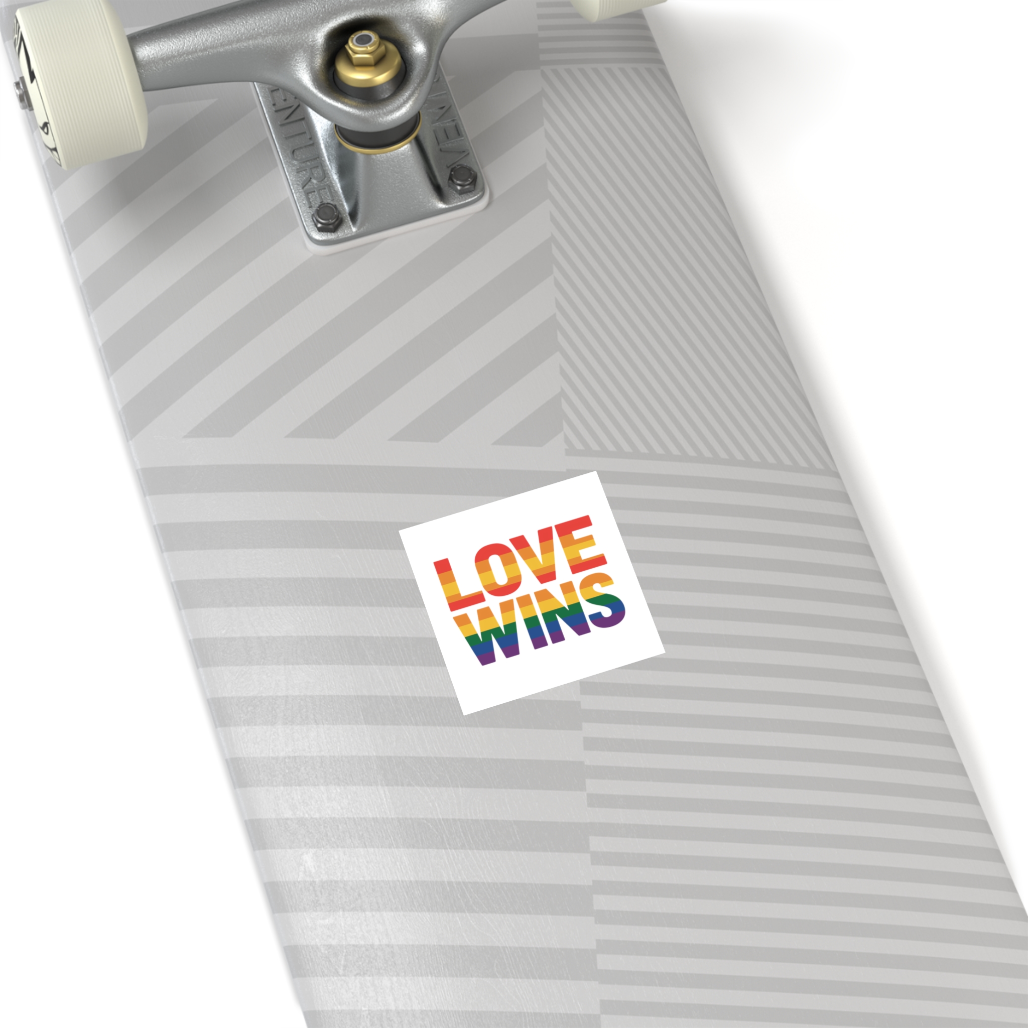 Love Wins Rainbow Pride Message1 Laminate Stickers Square - Image 4