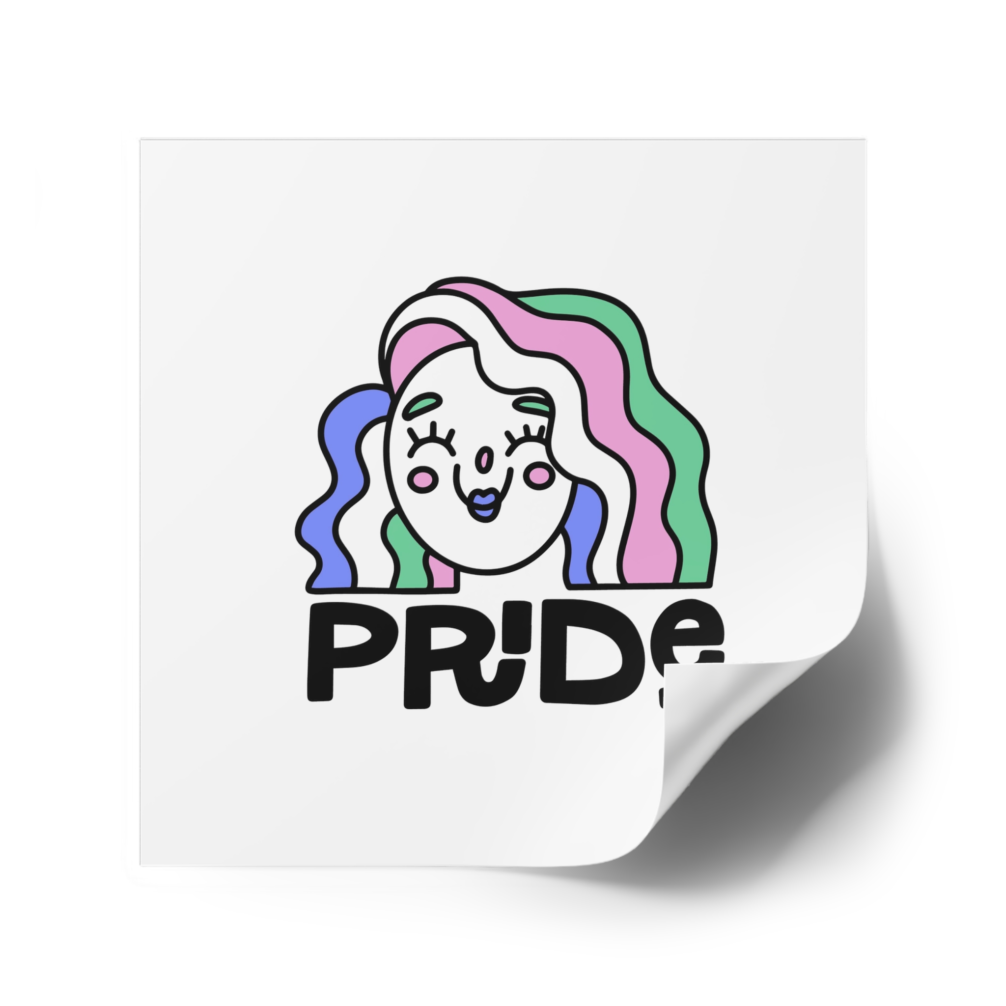 Pride Day Lettering Quote Concept Laminate Stickers Square - Image 34