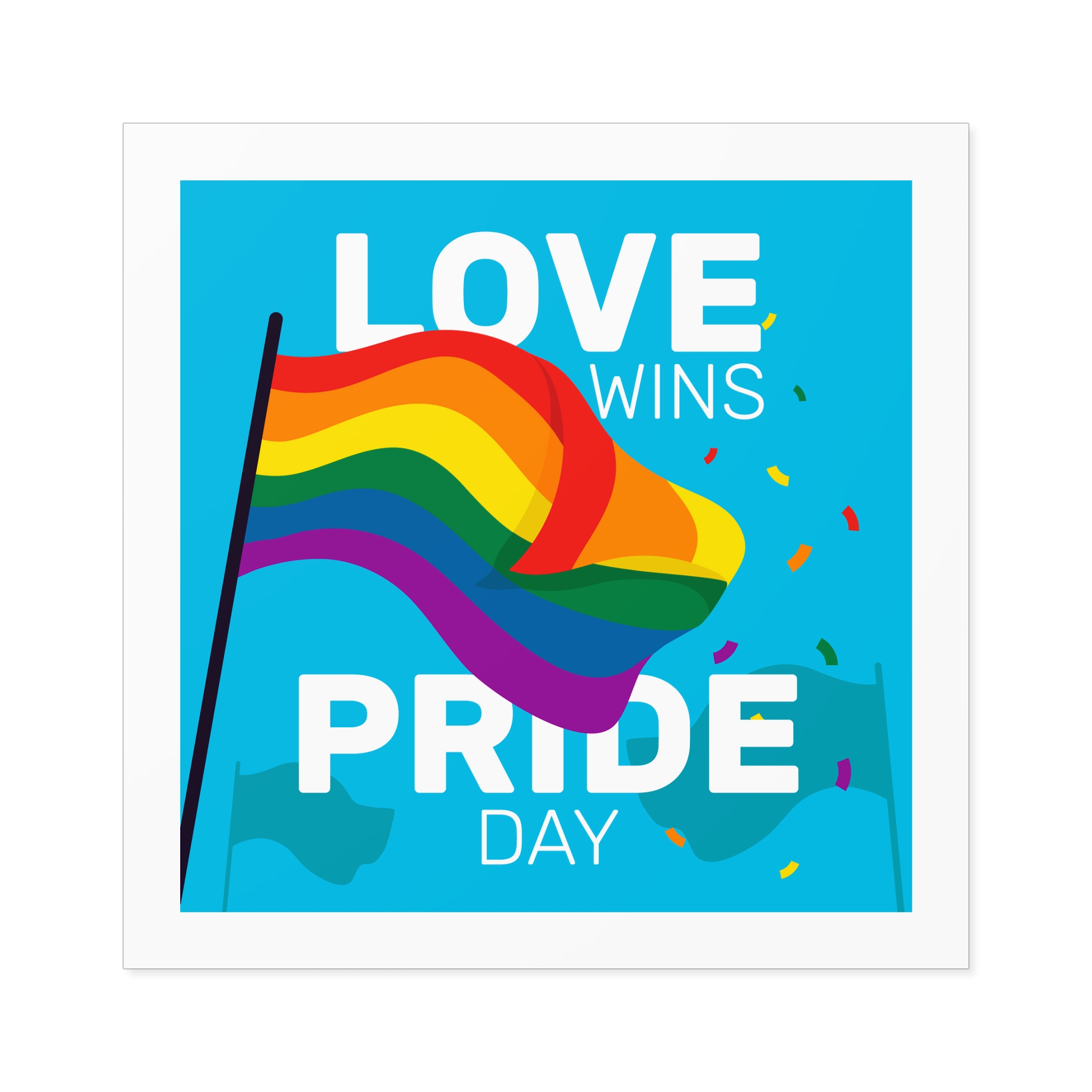 Pride Day Event With Rainbow Flag Laminate Stickers Square - Image 61