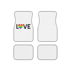 Vector Lgbt Rainbow Flag Love Heart Lettering Car Mats Set Of 4