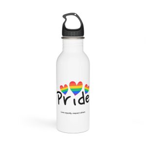 Love Letter Pride Rainbow Lettering Text Writing Pattern Freedom Love Heart Homo Colors Flag Parade(2) Stainless Steel Water Bottle