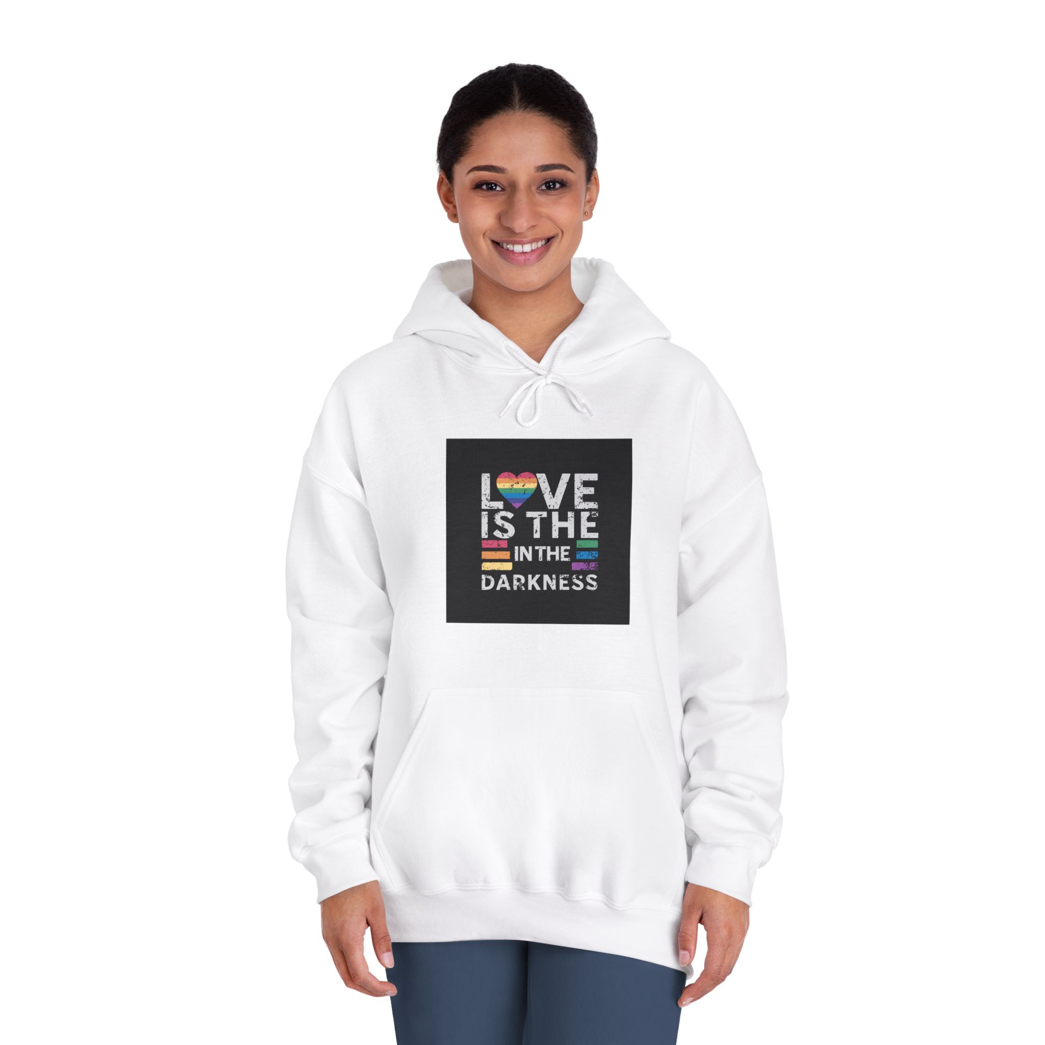 Love Is the In the Darkness Unisex Dryblend Hooded Sweatshirt - Image 4