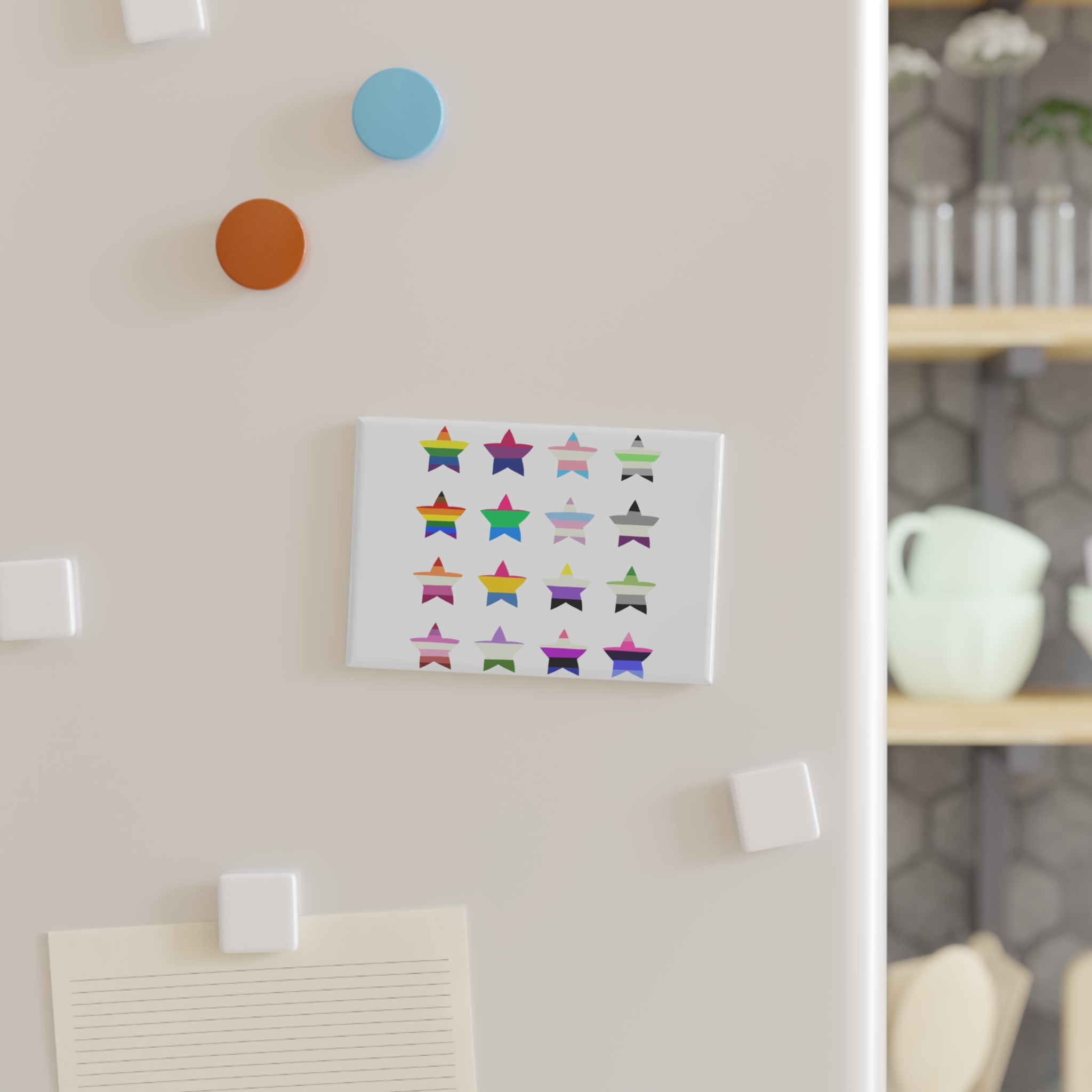 Set Colorful Lgbtq Pride Flag Star Shape Gender Equality Sexual Identity Pride Flags Collection Lgbtqia Community Pride Month Button Magnet Rectangle 1 And 10 Pcs - Image 3