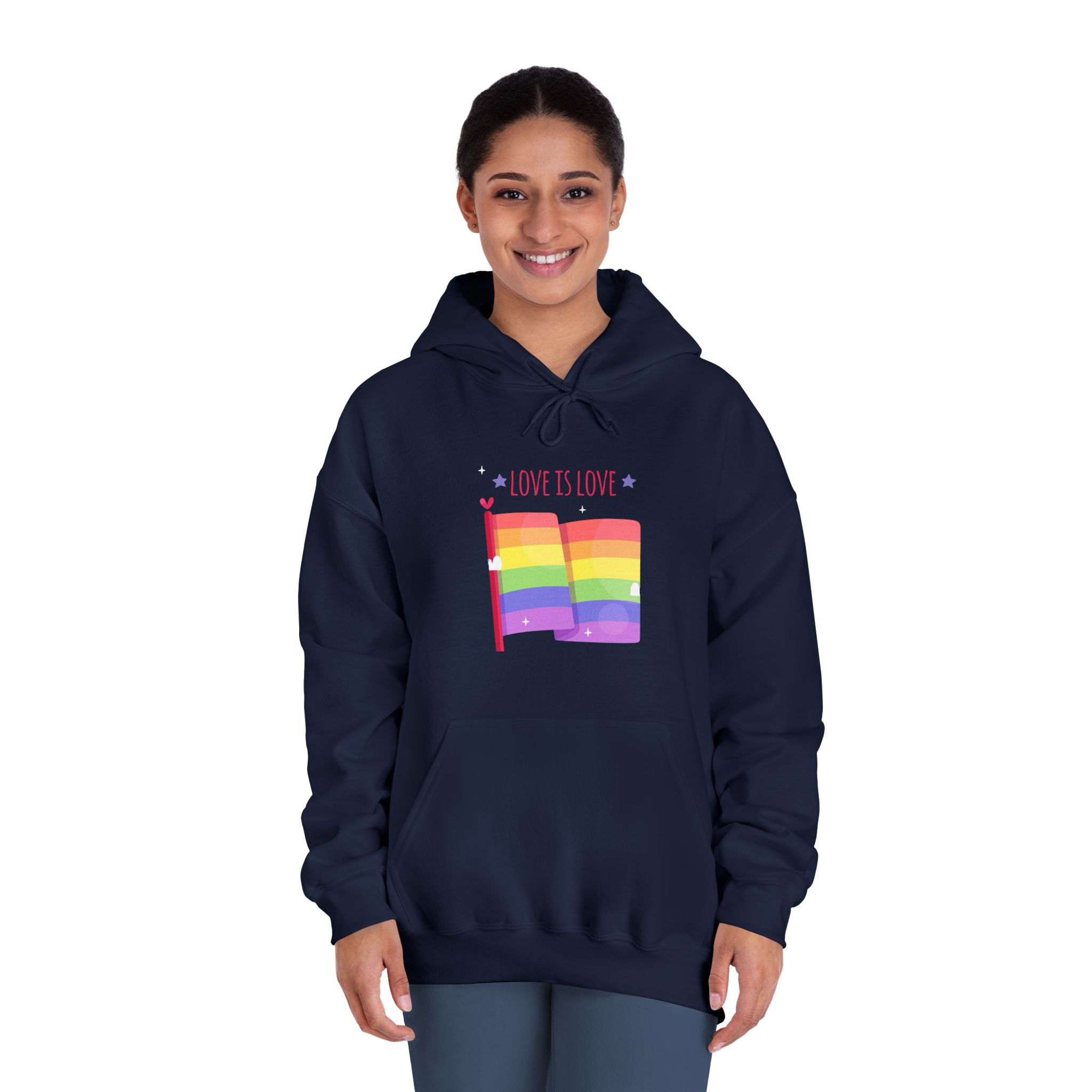 Pride Day Flag With Love Unisex Dryblend Hooded Sweatshirt - Image 32